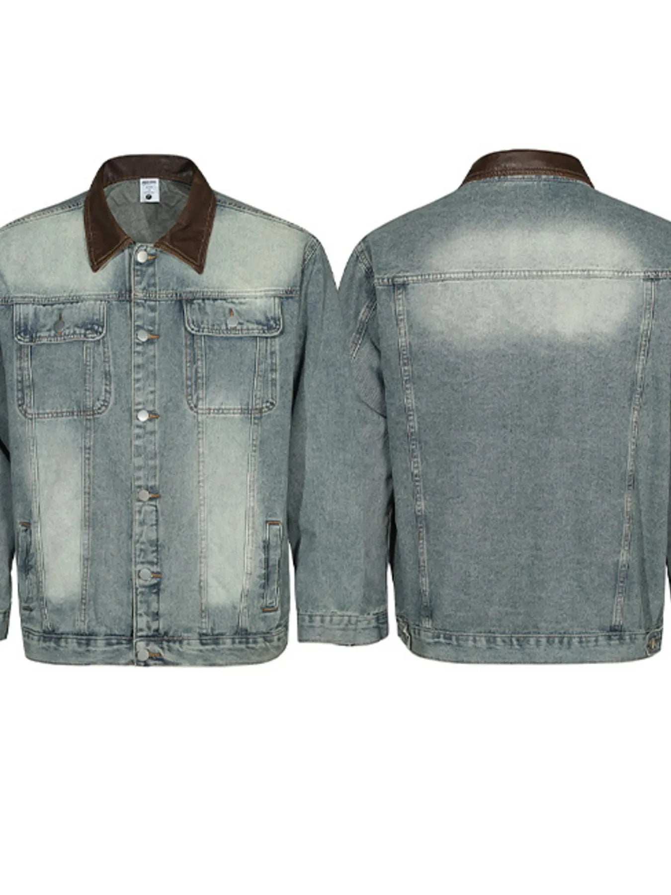 Men's Button Up Long Sleeve Denim Jacket