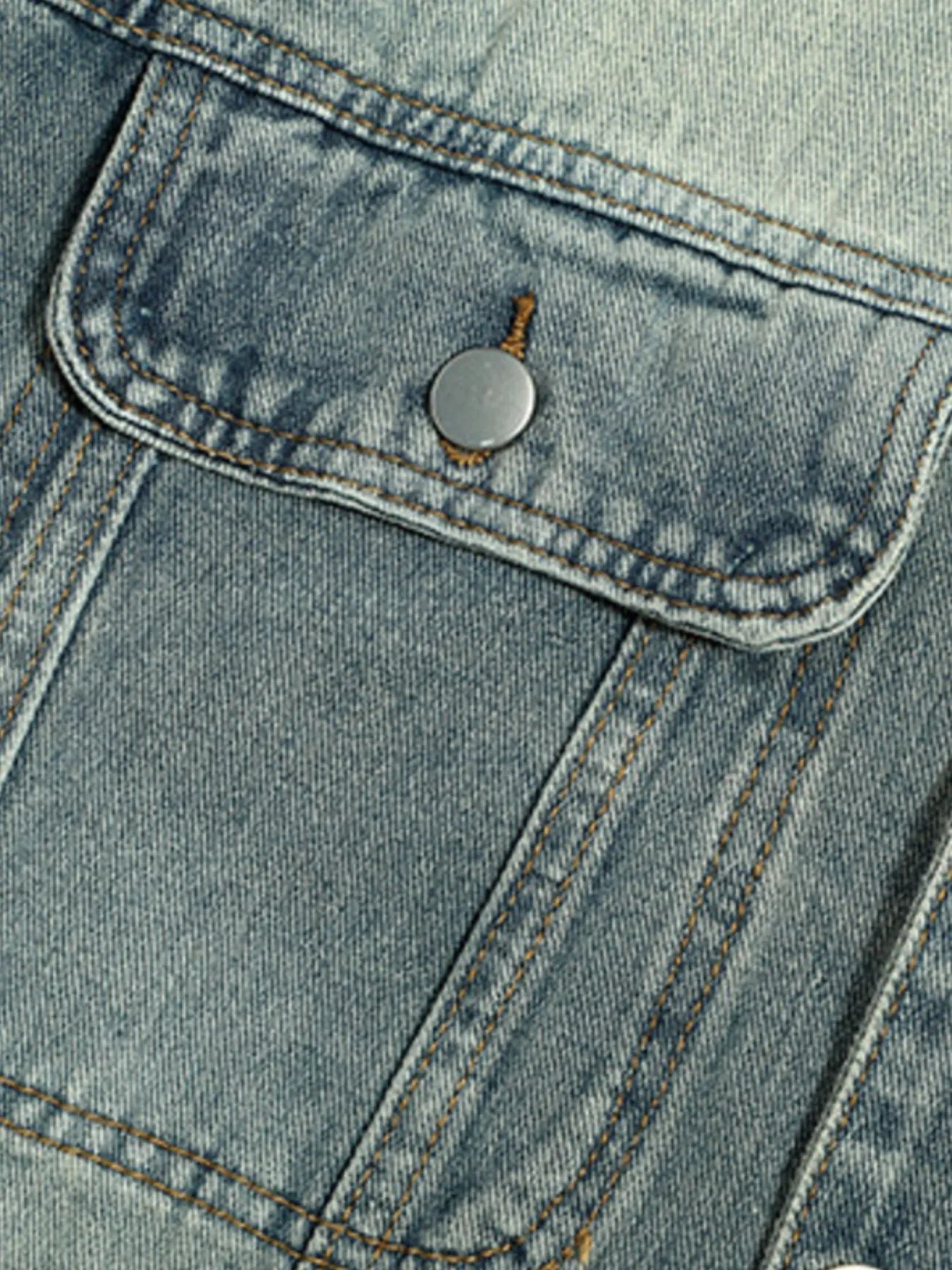 Men's Button Up Long Sleeve Denim Jacket