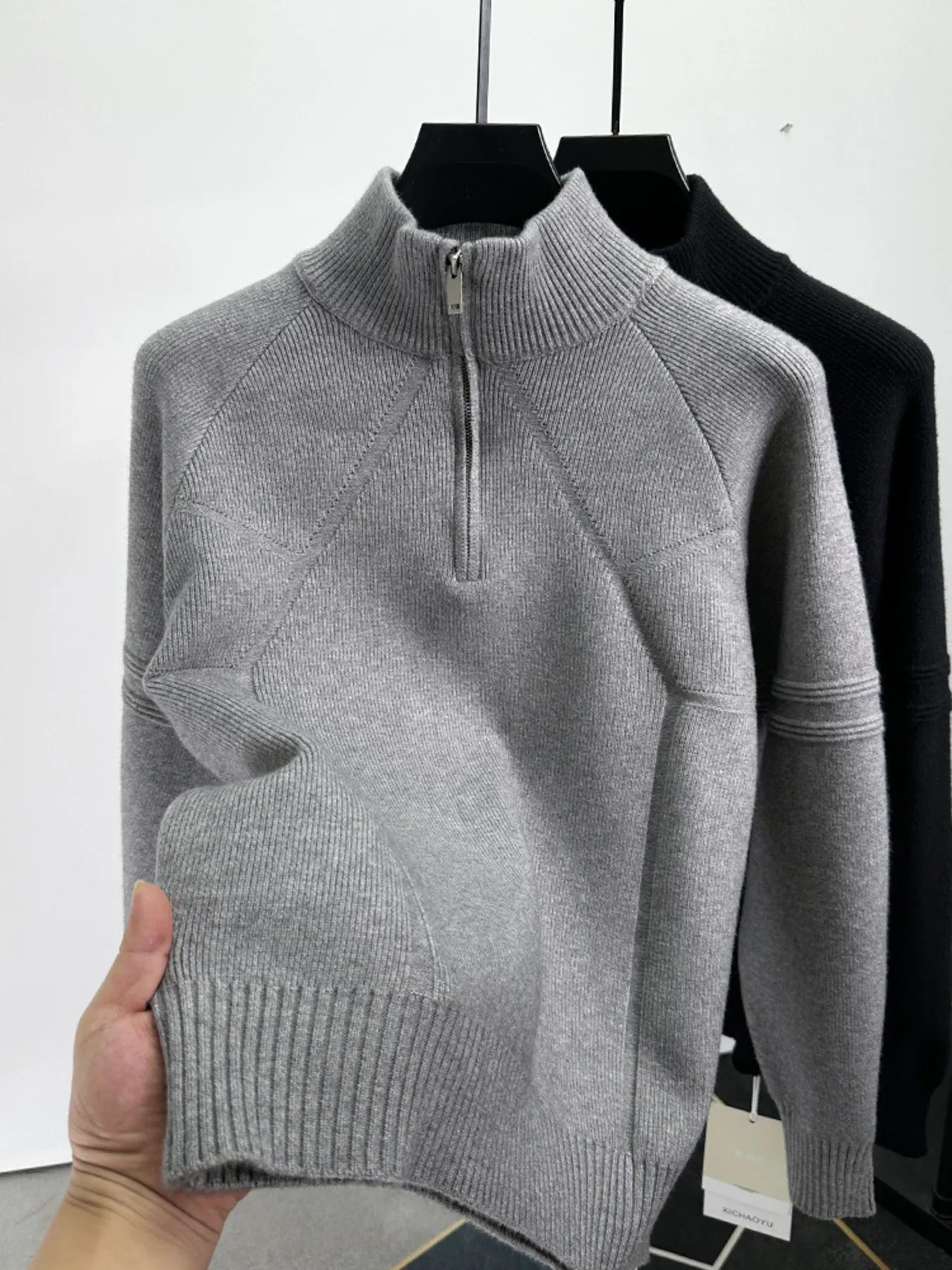 Men's Half-Zip Turtleneck Cardigan