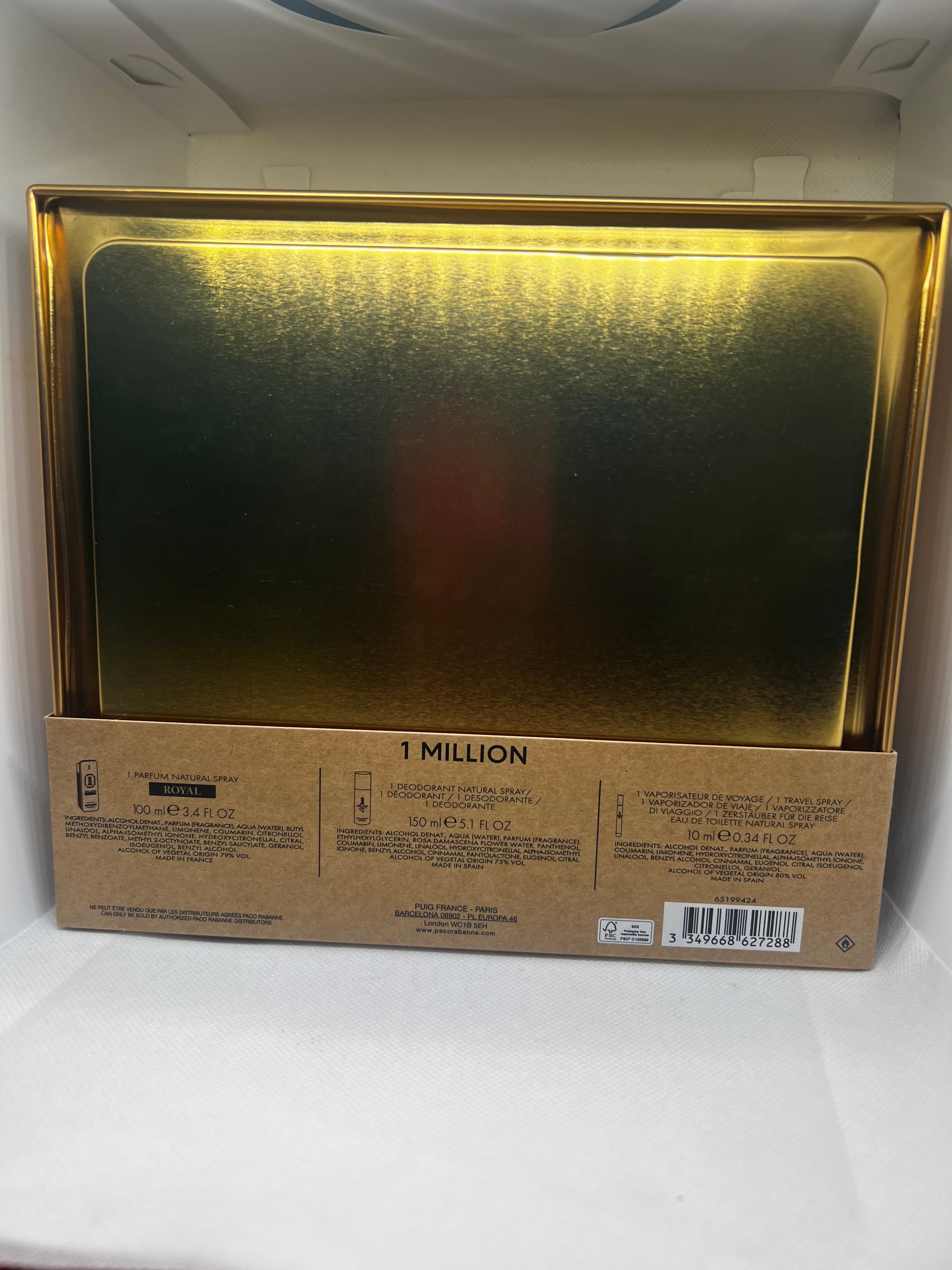 1 Million Royal Parfum Gift Set Paco Rabanne 3.4 Parfum, 5.1 Body Spray, .34 T