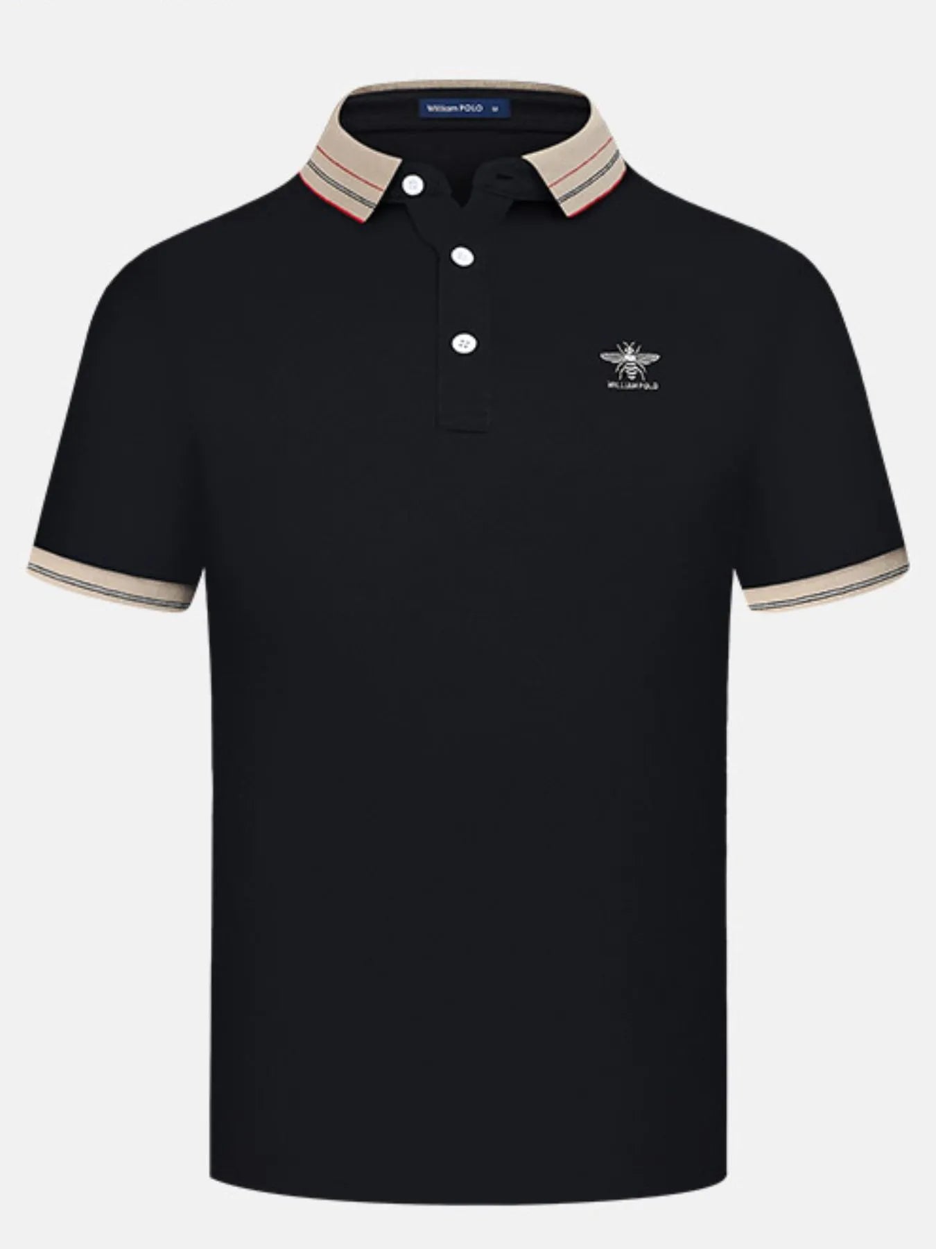 Men's Plus Size Striped Collar Short Sleeve Polo