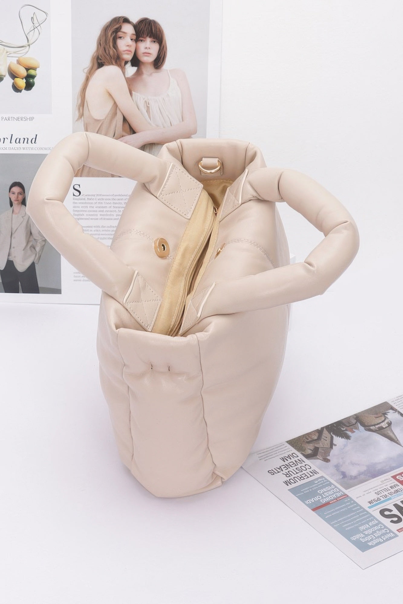 Faux Leather Padded Tote Bag