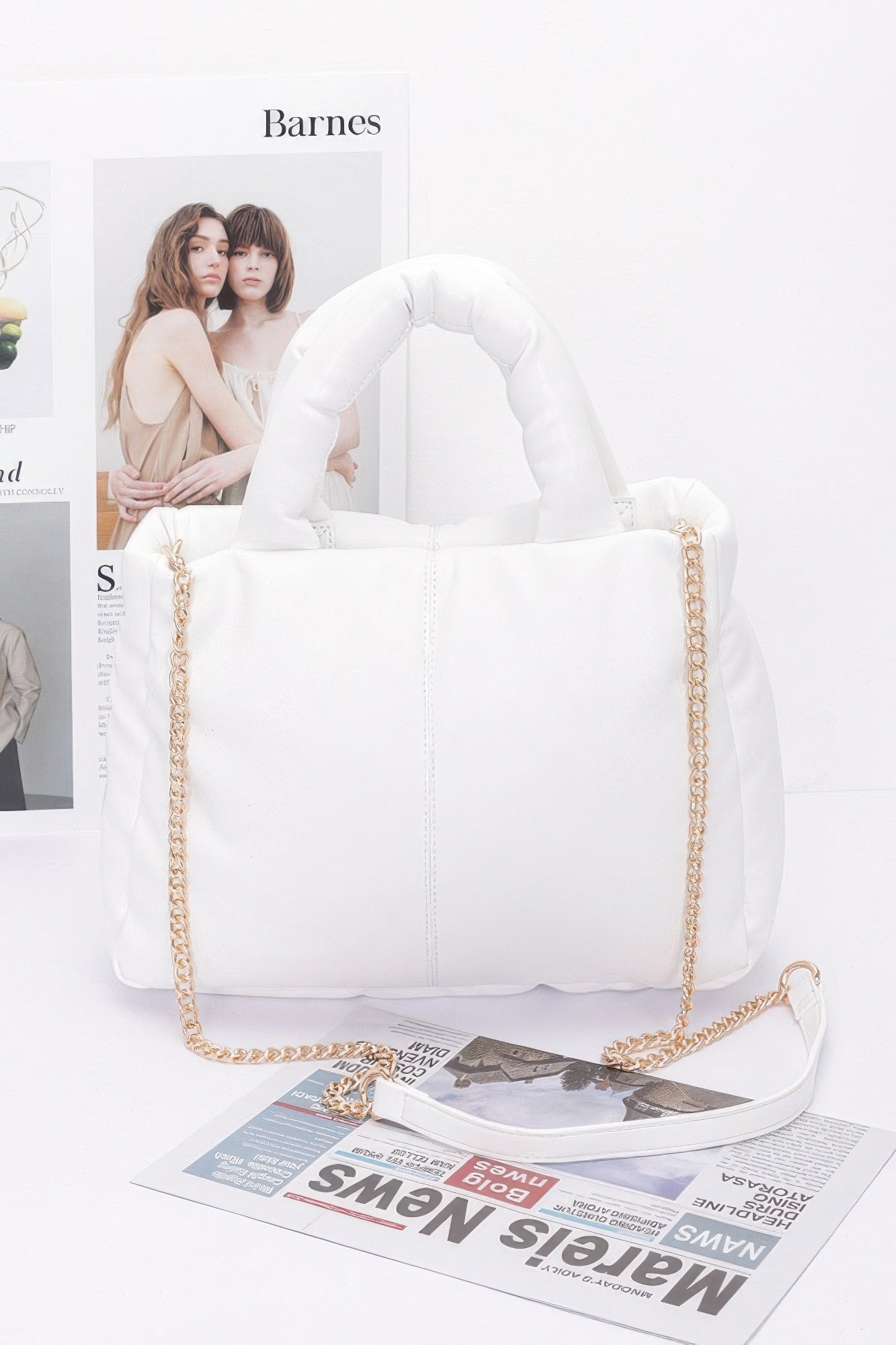 Faux Leather Padded Tote Bag