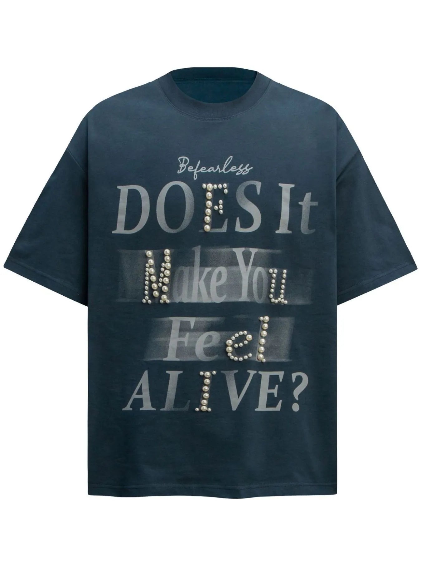 Men's Letter Round Neck Short Sleeve T-Shirt