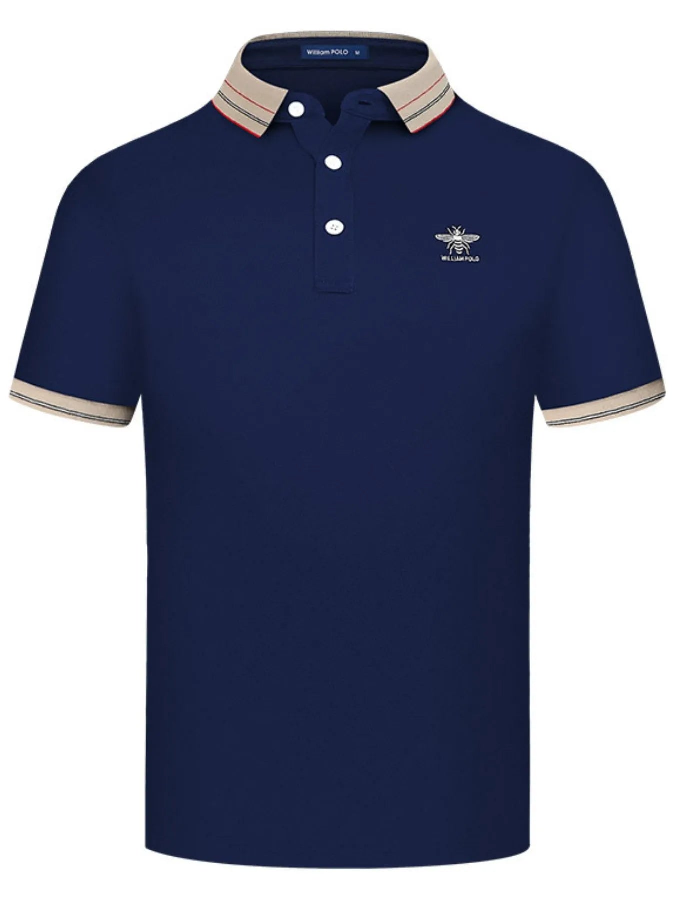 Men's Plus Size Striped Collar Short Sleeve Polo