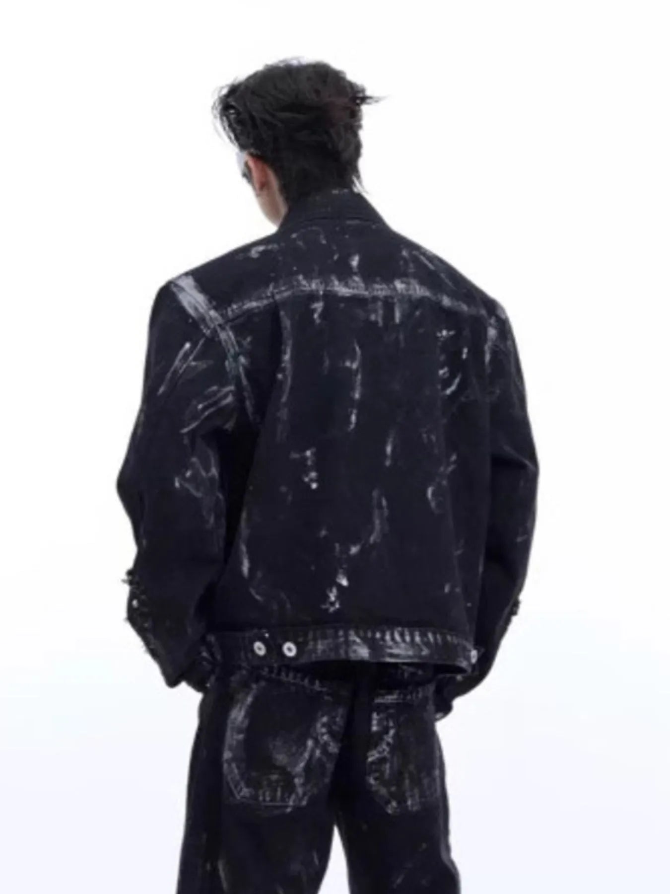 Men's Plus Size Button Up Long Sleeve Denim Jacket