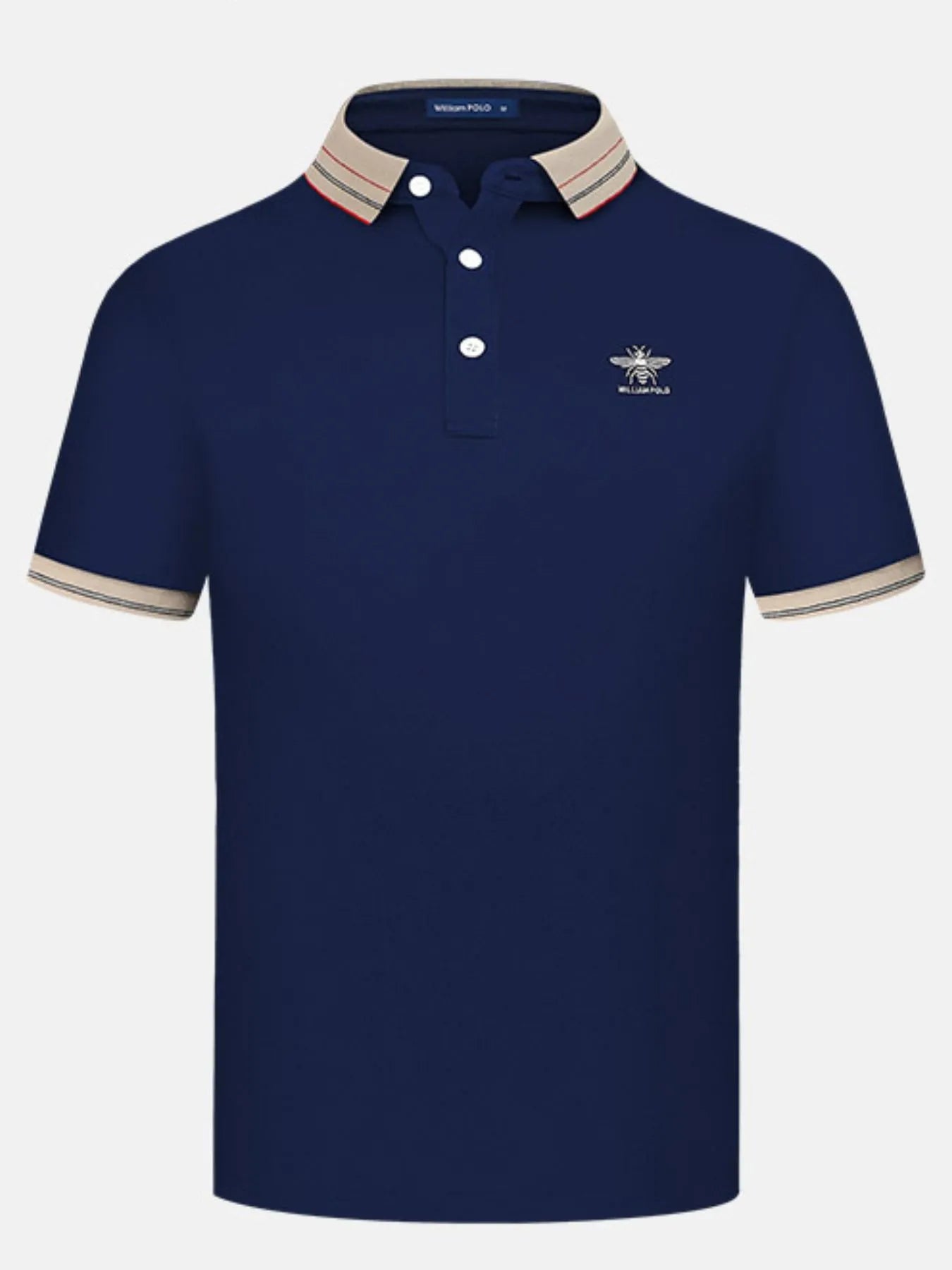 Men's Plus Size Striped Collar Short Sleeve Polo
