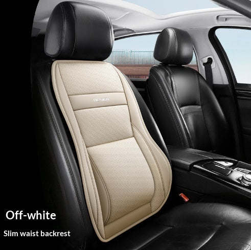 Five-Seat Universal Full-Leather Car Seat Covers With Lumbar Support
