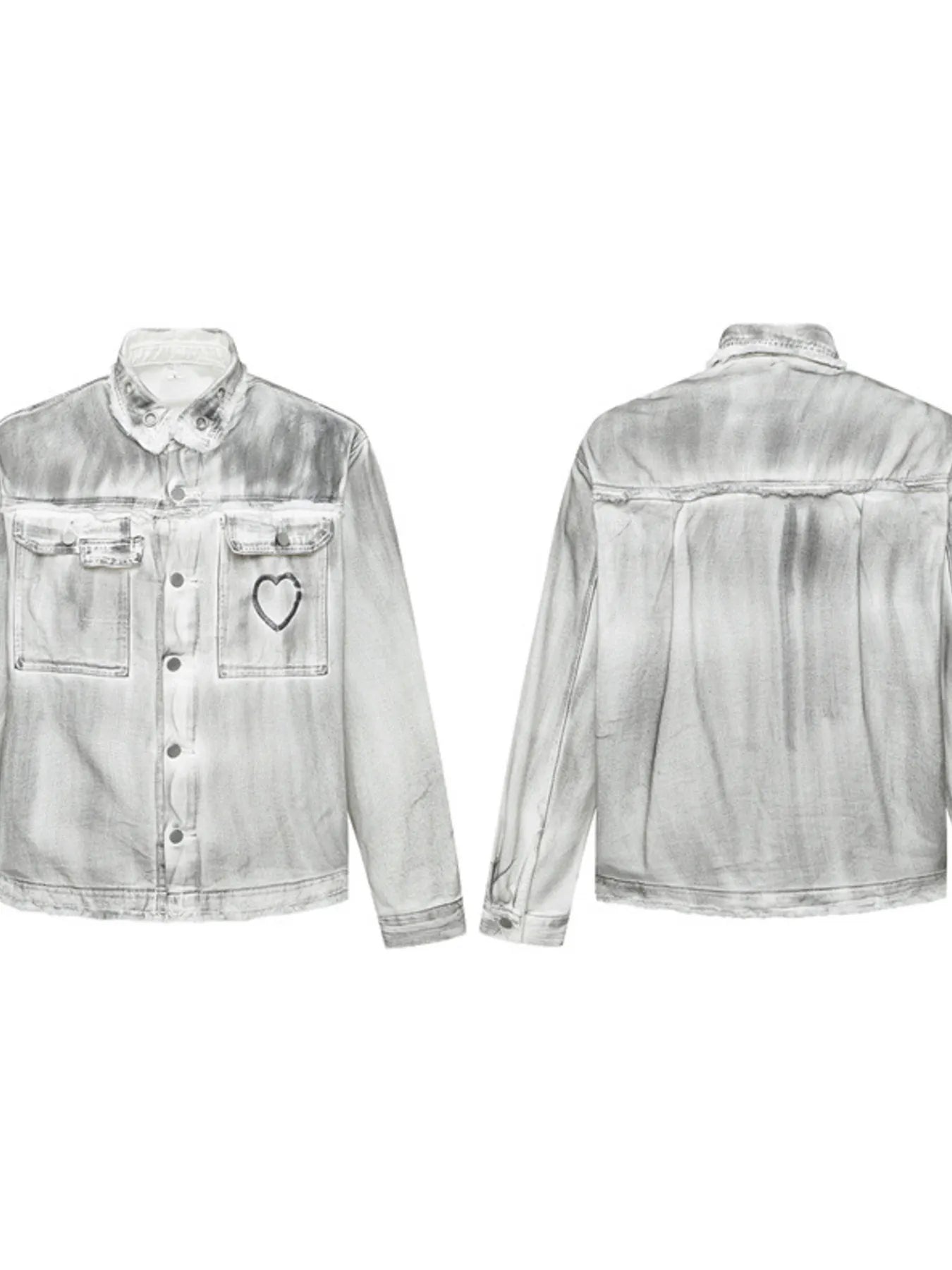 Men's Plus Size Wash Button Up Long Sleeve Denim Jacket