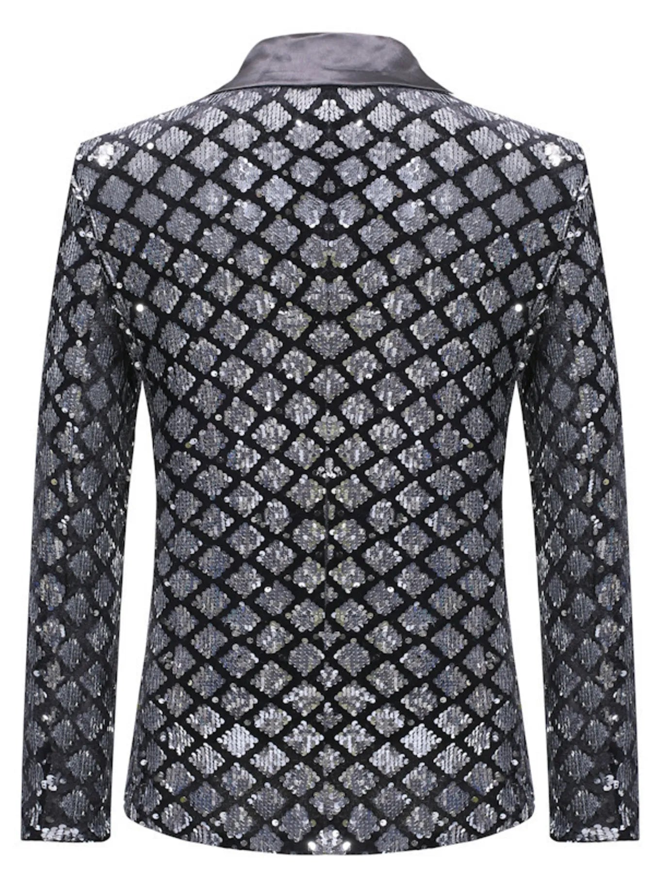 Men's Sequin One Button Blazer