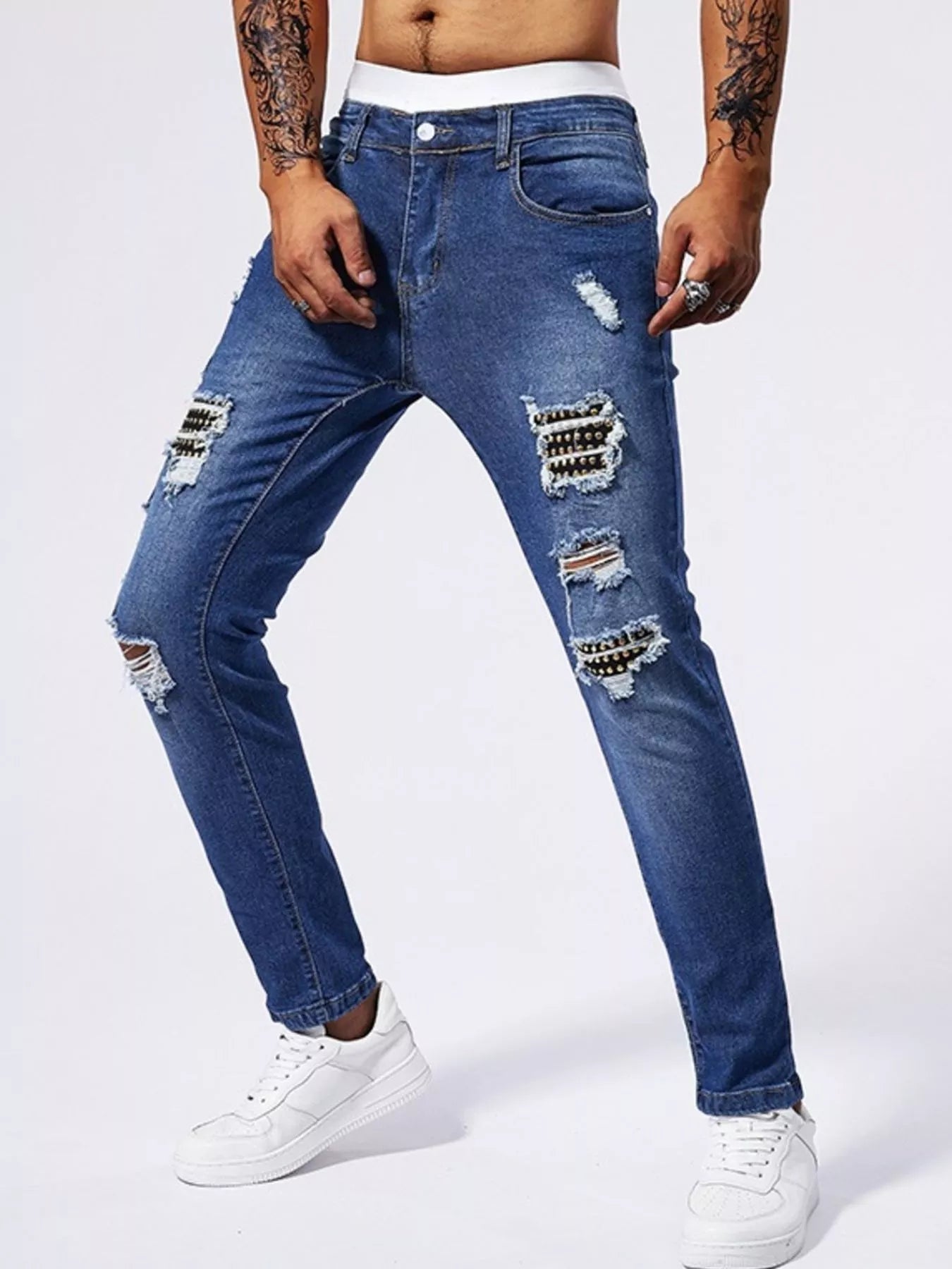 Men's Distressed Slim Fit Jeans