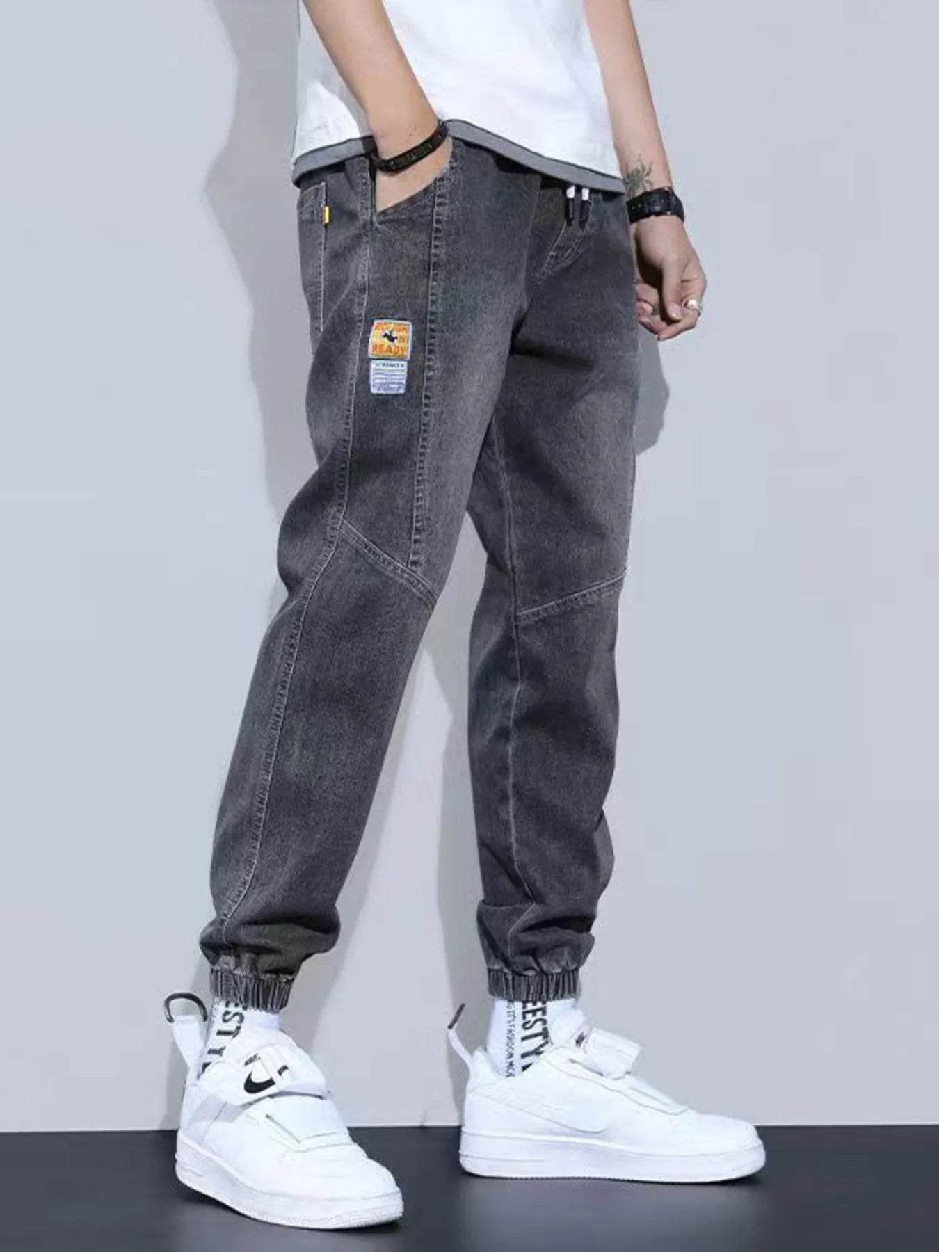 Men's Plus Size Slim Fit Wash Jeans