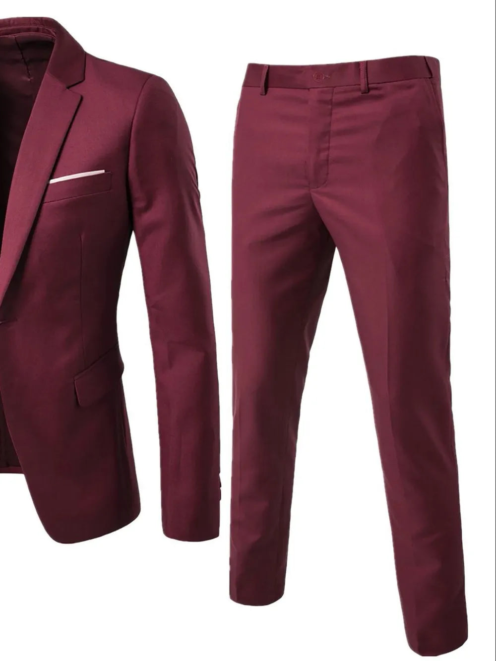 Men's Full Size Slim Fit One Button Top and Pants Two-Piece Blazer Set Plus Size