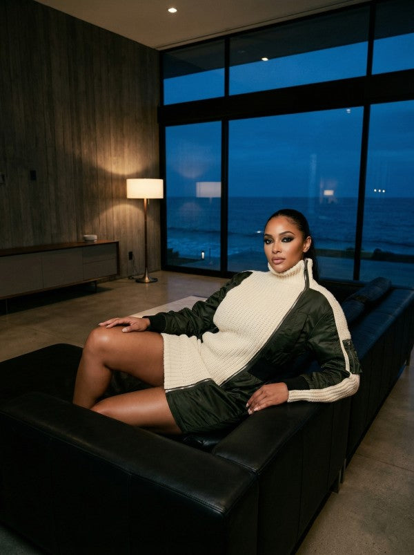 Aviator Knit Utility Dress