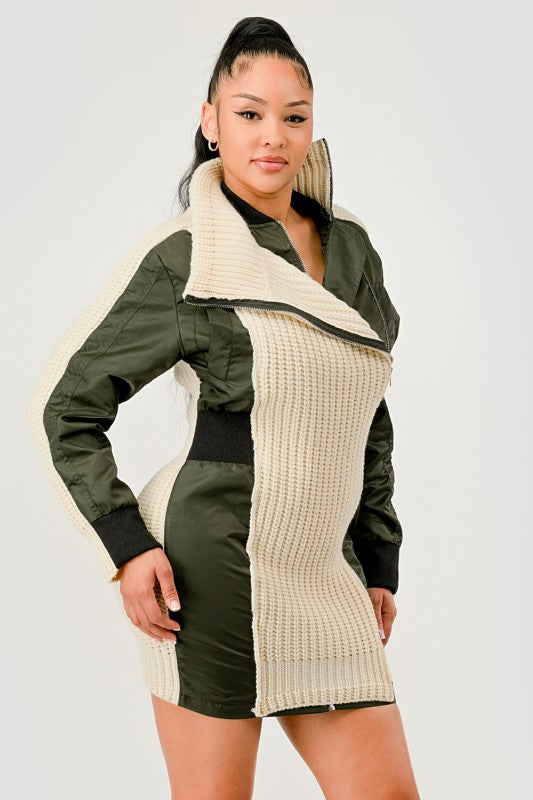 Aviator Knit Utility Dress