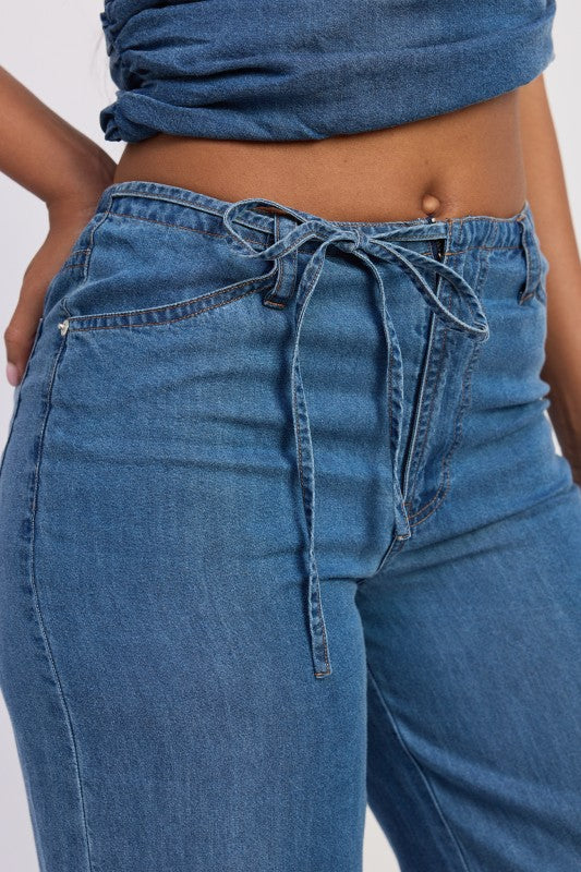 LOWRISE WIDE LEG PANTS