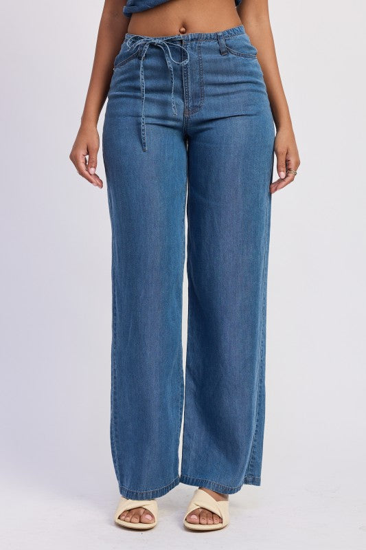 LOWRISE WIDE LEG PANTS