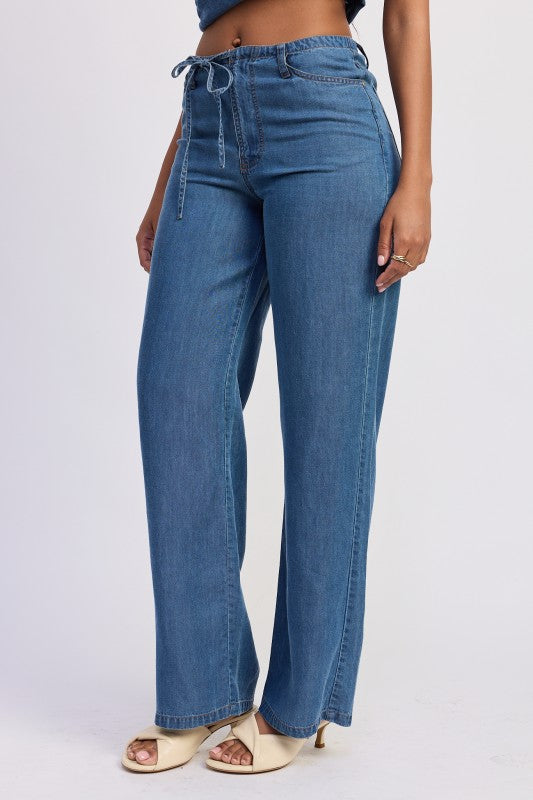 LOWRISE WIDE LEG PANTS