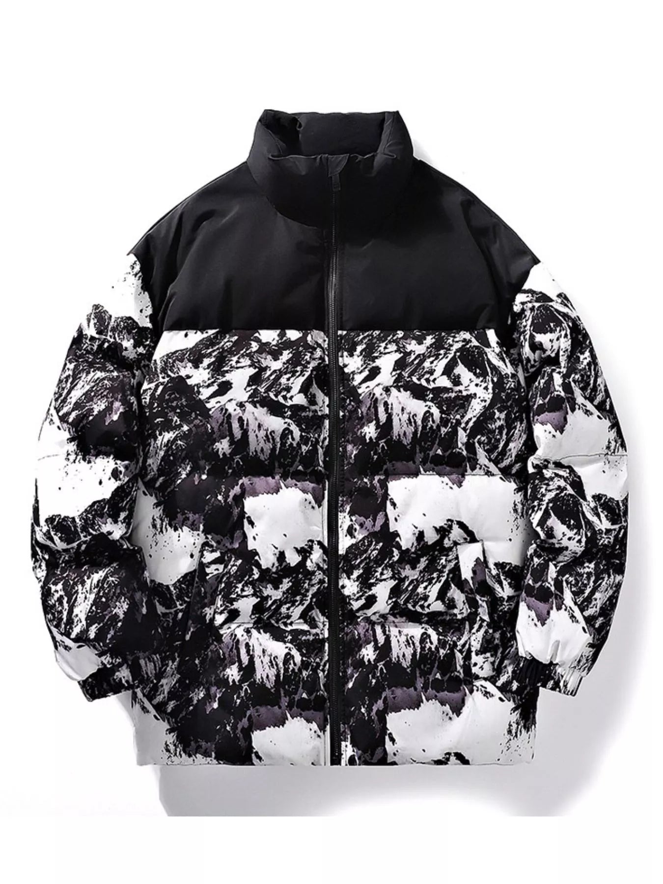 Men's Full Size Printed Padded Winter Coat Plus Size