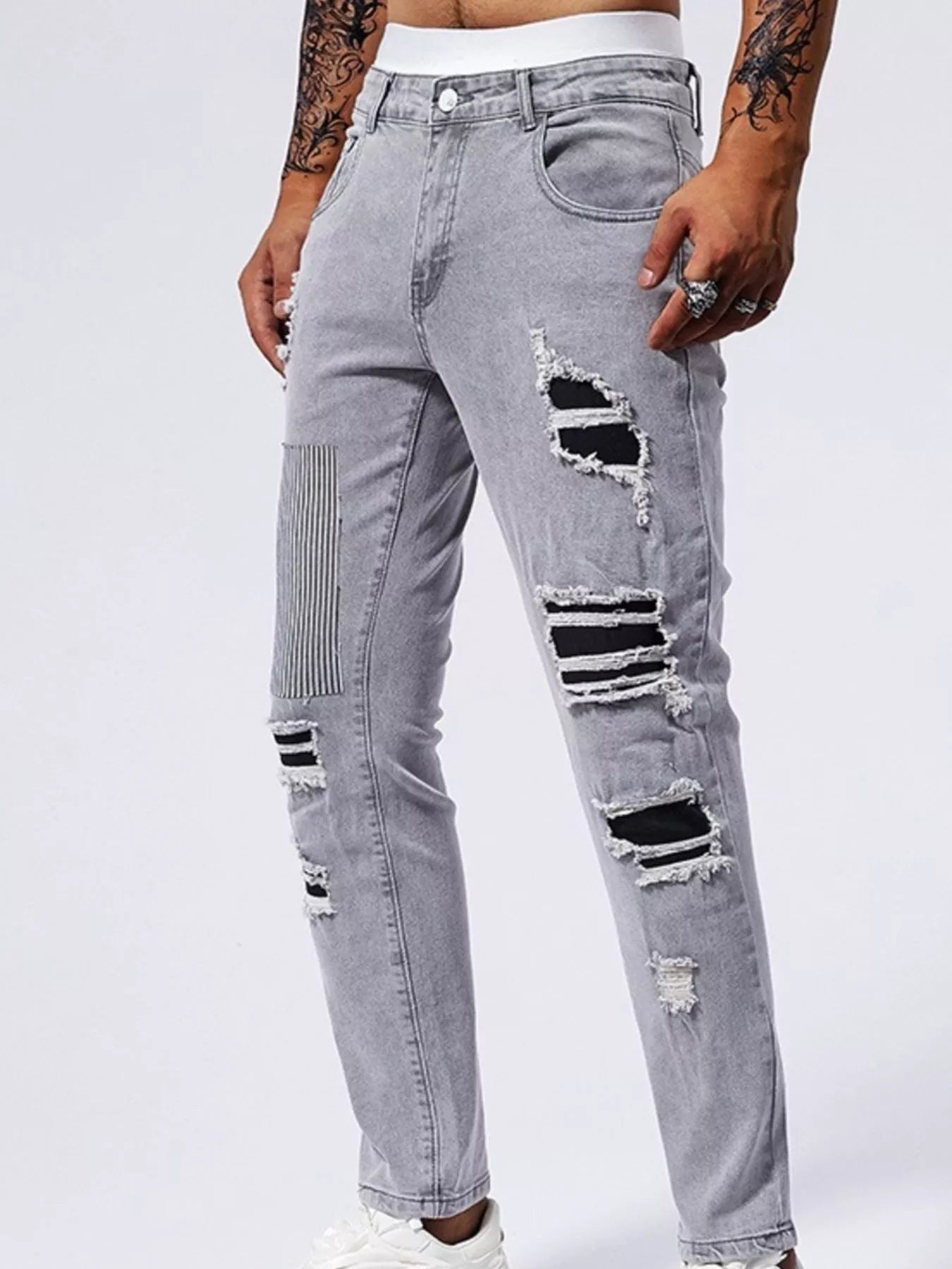 Men's Distressed Slim Fit Jeans