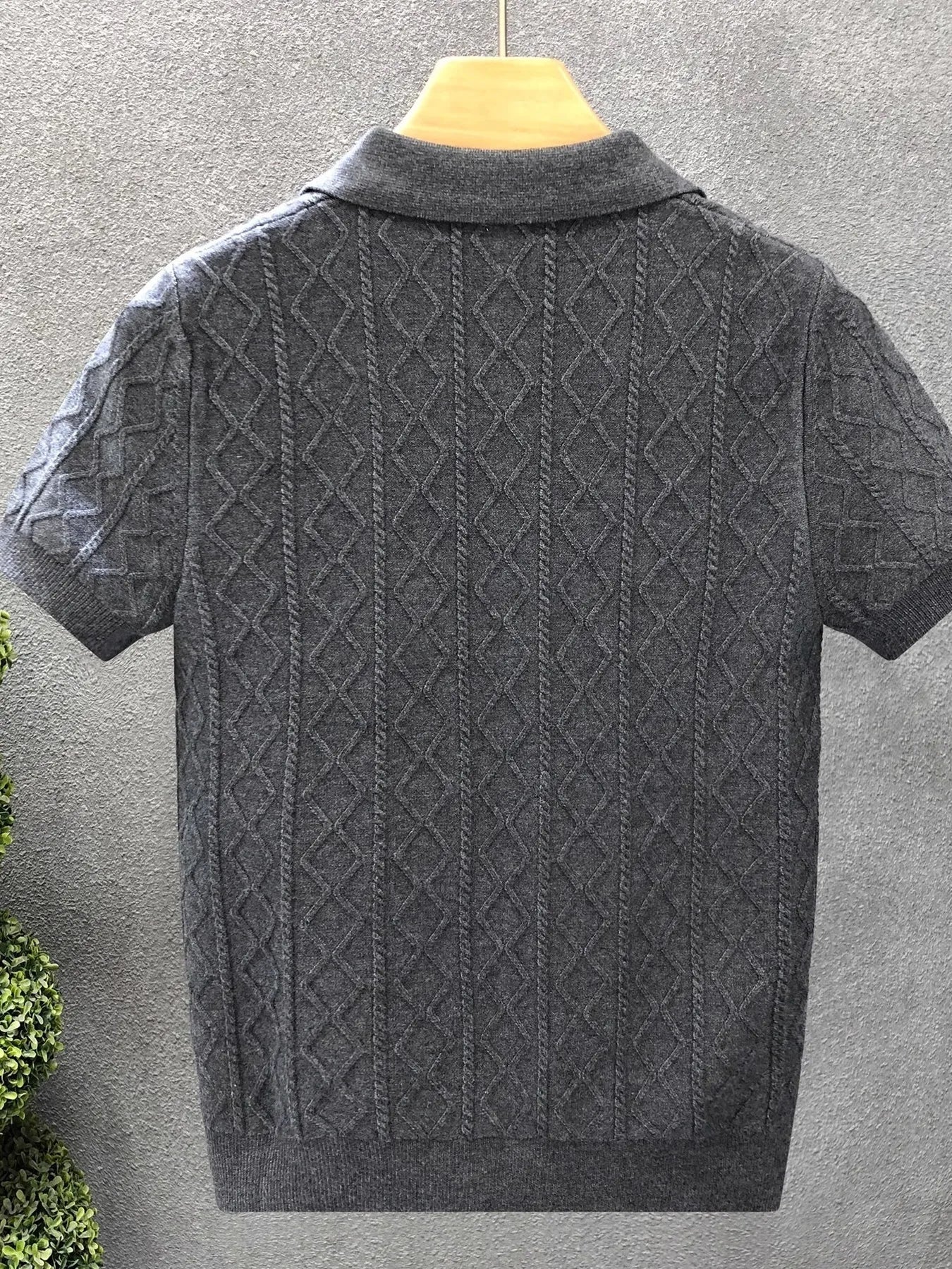 Men's Plus Size Basic style Collared Neck Knit Polo