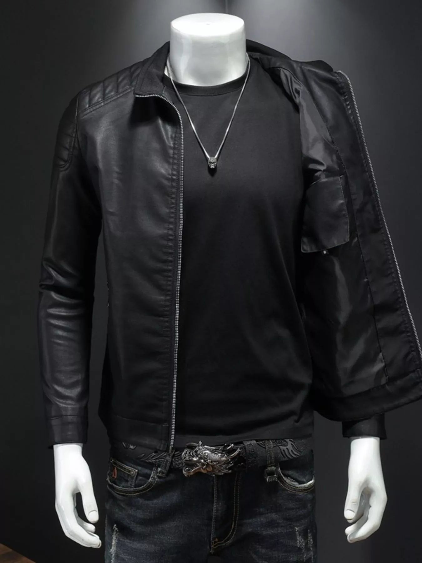 Men's Plus Size Zip Up Long Sleeve Jacket