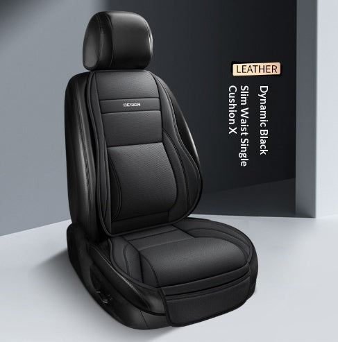 Five-Seat Universal Full-Leather Car Seat Covers With Lumbar Support