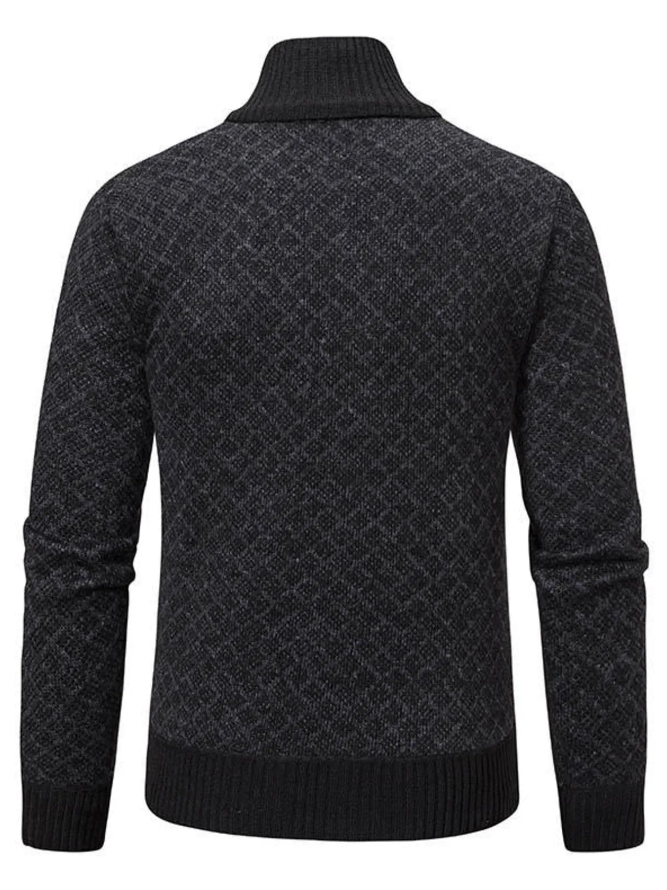 Men's Plus Size Zip-Up Knit Cardigan