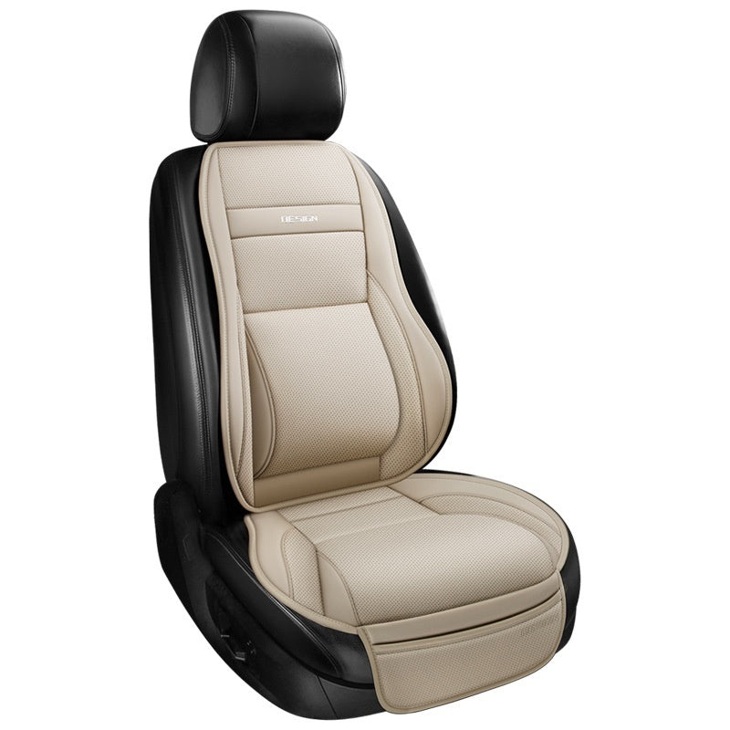 Five-Seat Universal Full-Leather Car Seat Covers With Lumbar Support