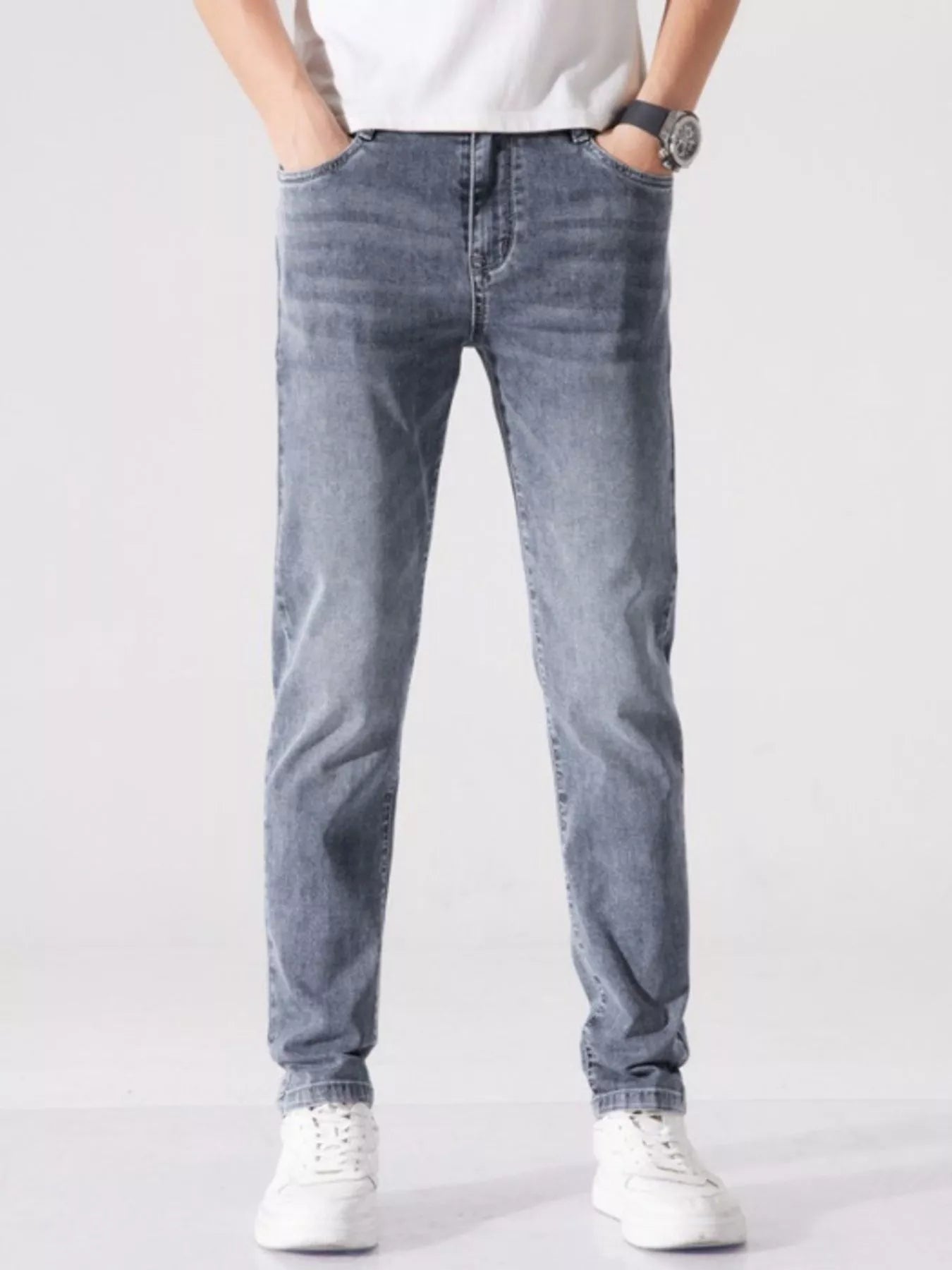 Men's Washed Slim Fit Jeans