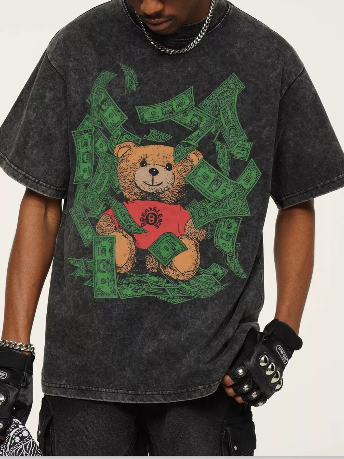 Men's Money Bear Graphic Short Sleeve T-Shirt