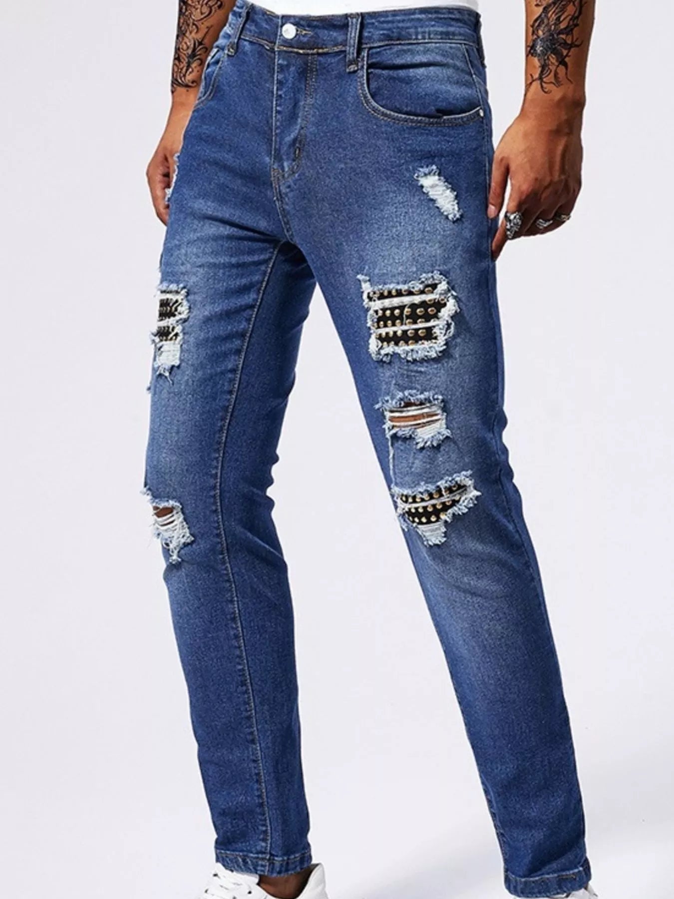Men's Distressed Slim Fit Jeans