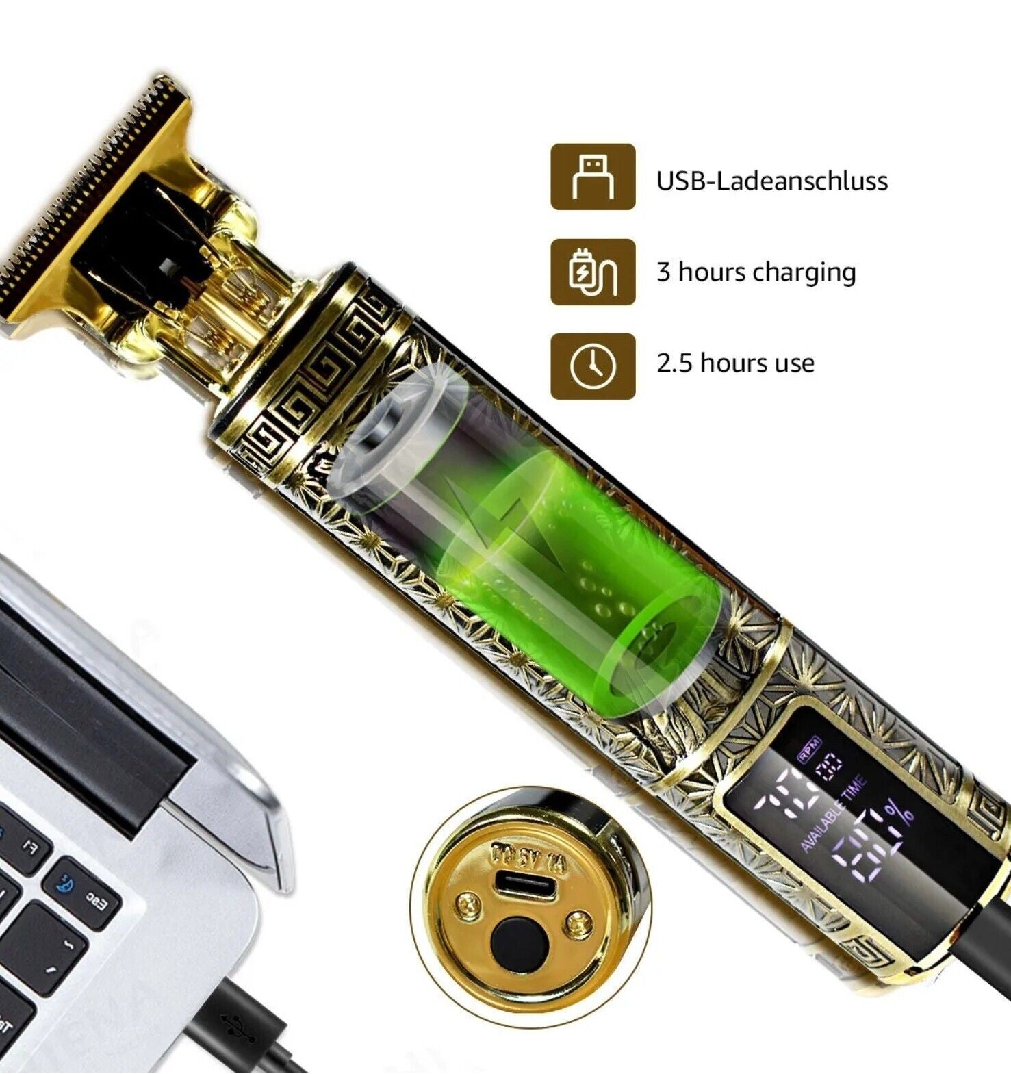 Beard Trimmer Hair Clippers Cordless Hair Cutting Kit Barber Shaving Machine For Men USB Rechargeable