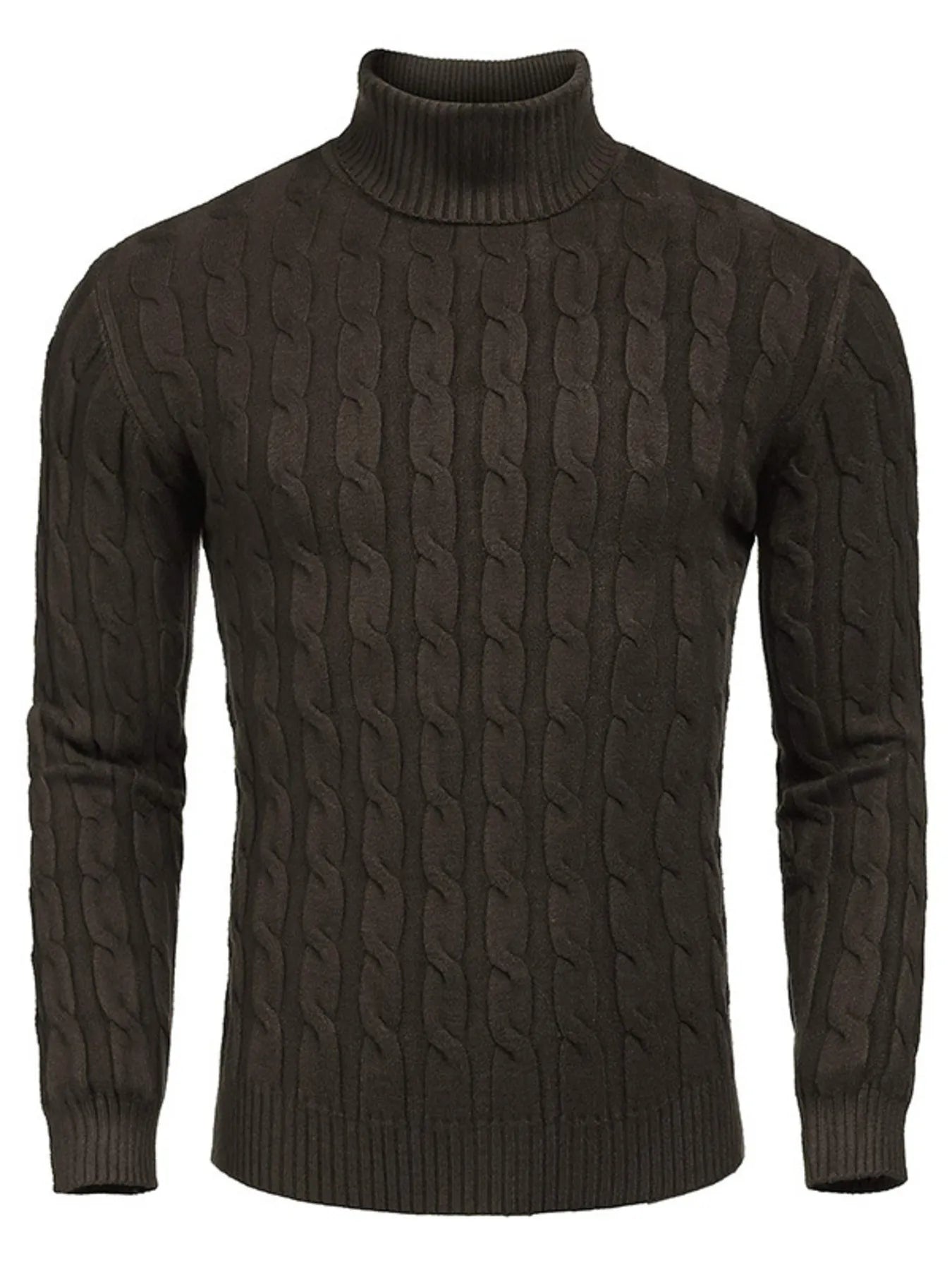 Men's Cable Knit Turtleneck Sweater