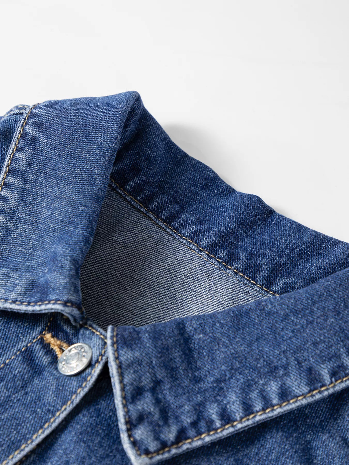 Color Block Patchwork Raw Hem Denim Jacket
