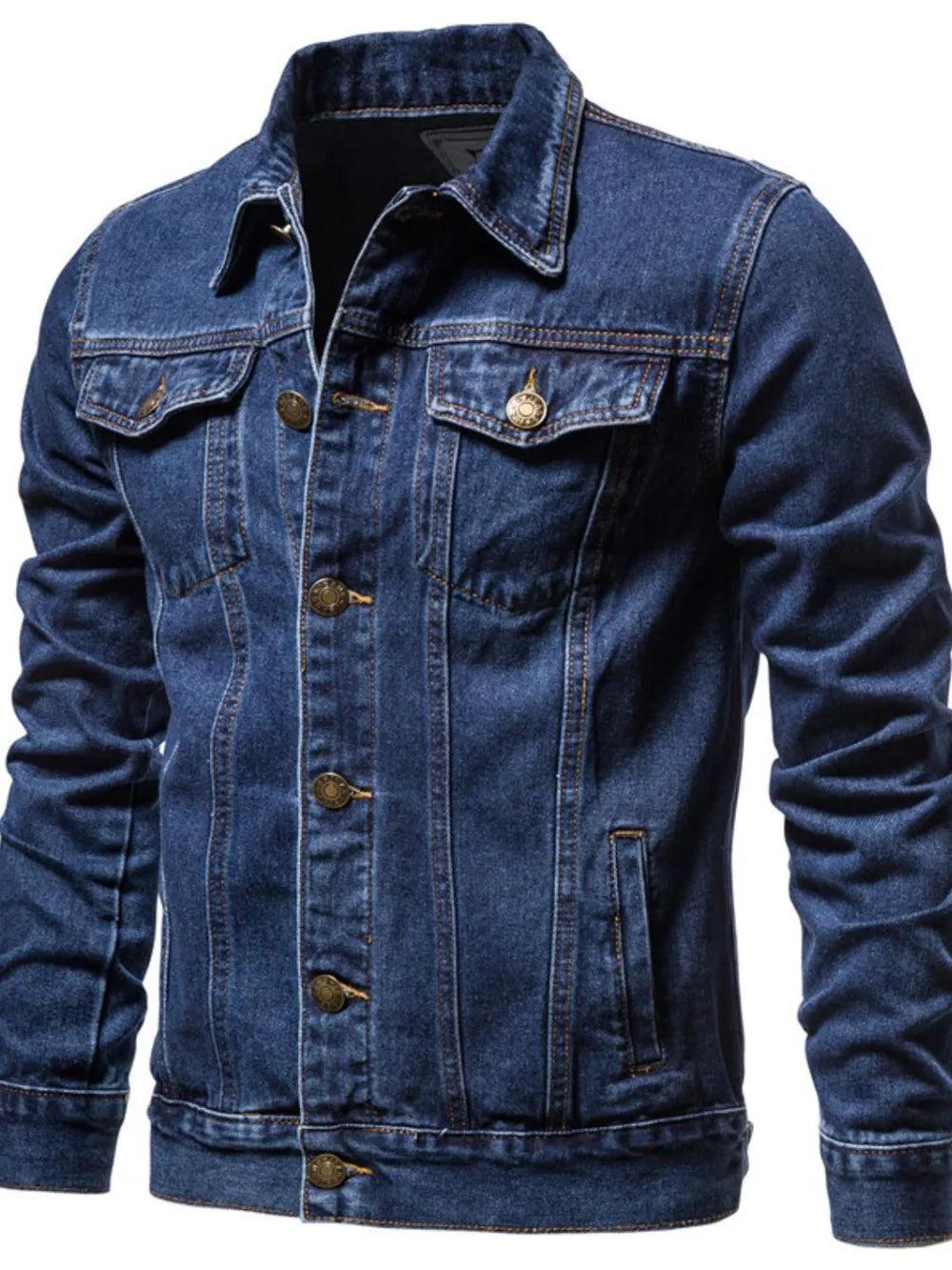 Men's Button Down Long Sleeve Denim Jacket
