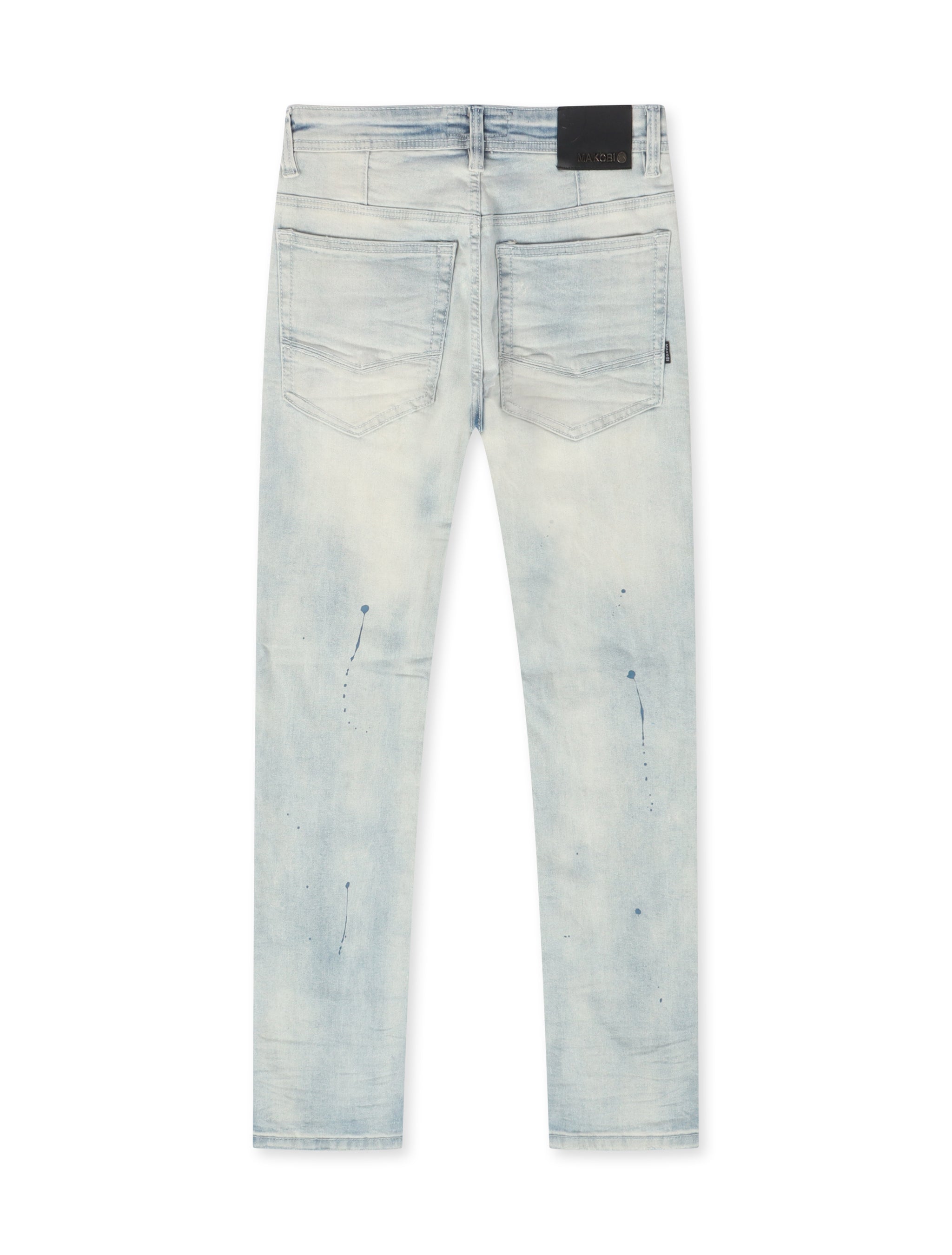 Makobi Distressed Slim Fit Jeans – Light Wash