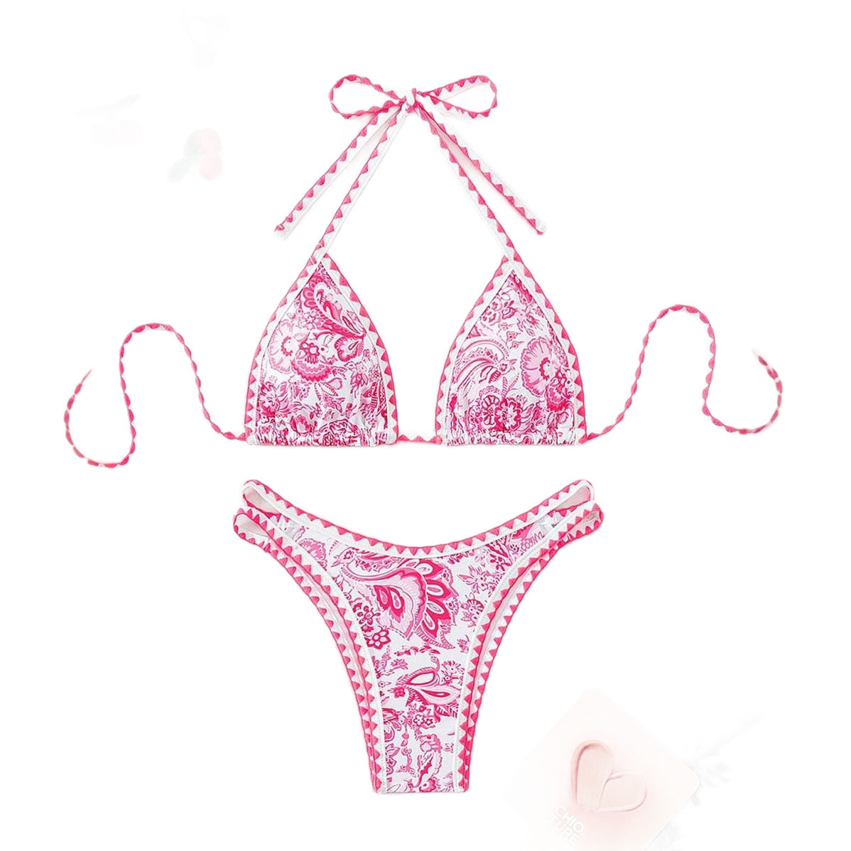 Bikini Two Piece Swimsuit Sexy Backless Print Bikini Swimwear for Women