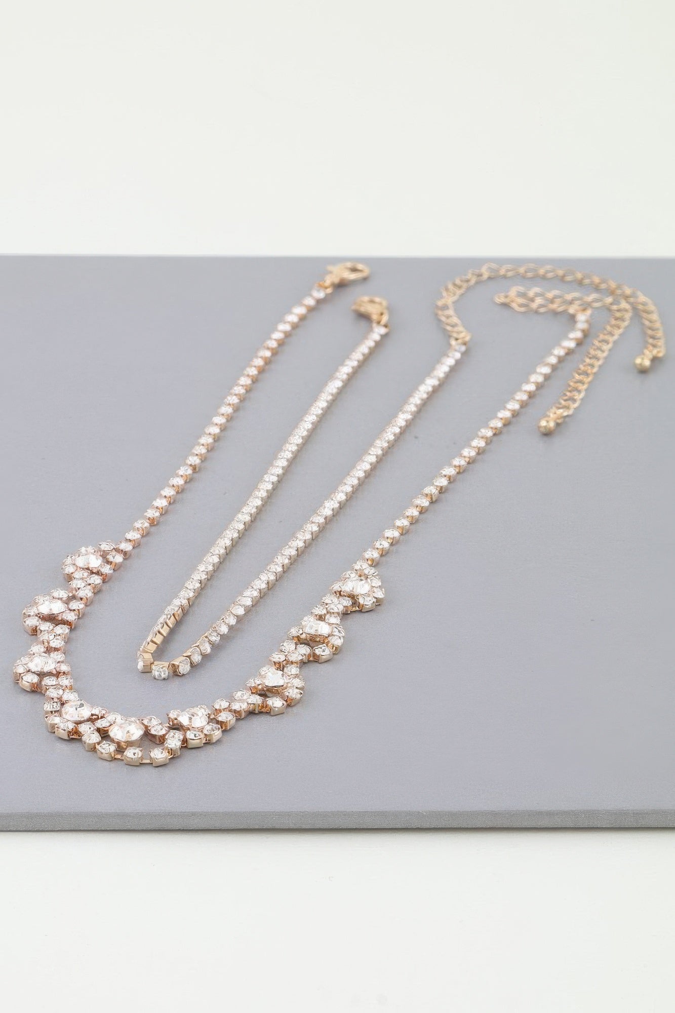 Bejeweled Curtain Drop Ballgown Necklace