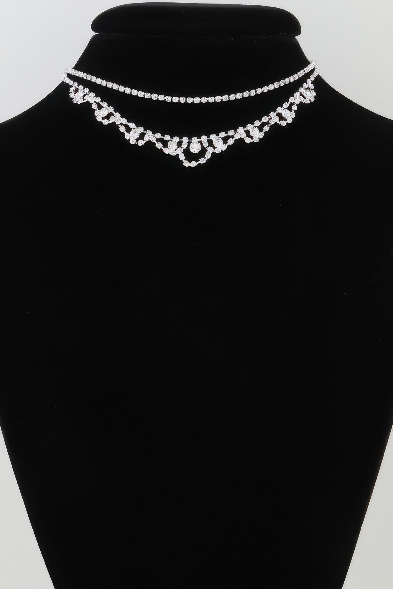 Bejeweled Curtain Drop Ballgown Necklace