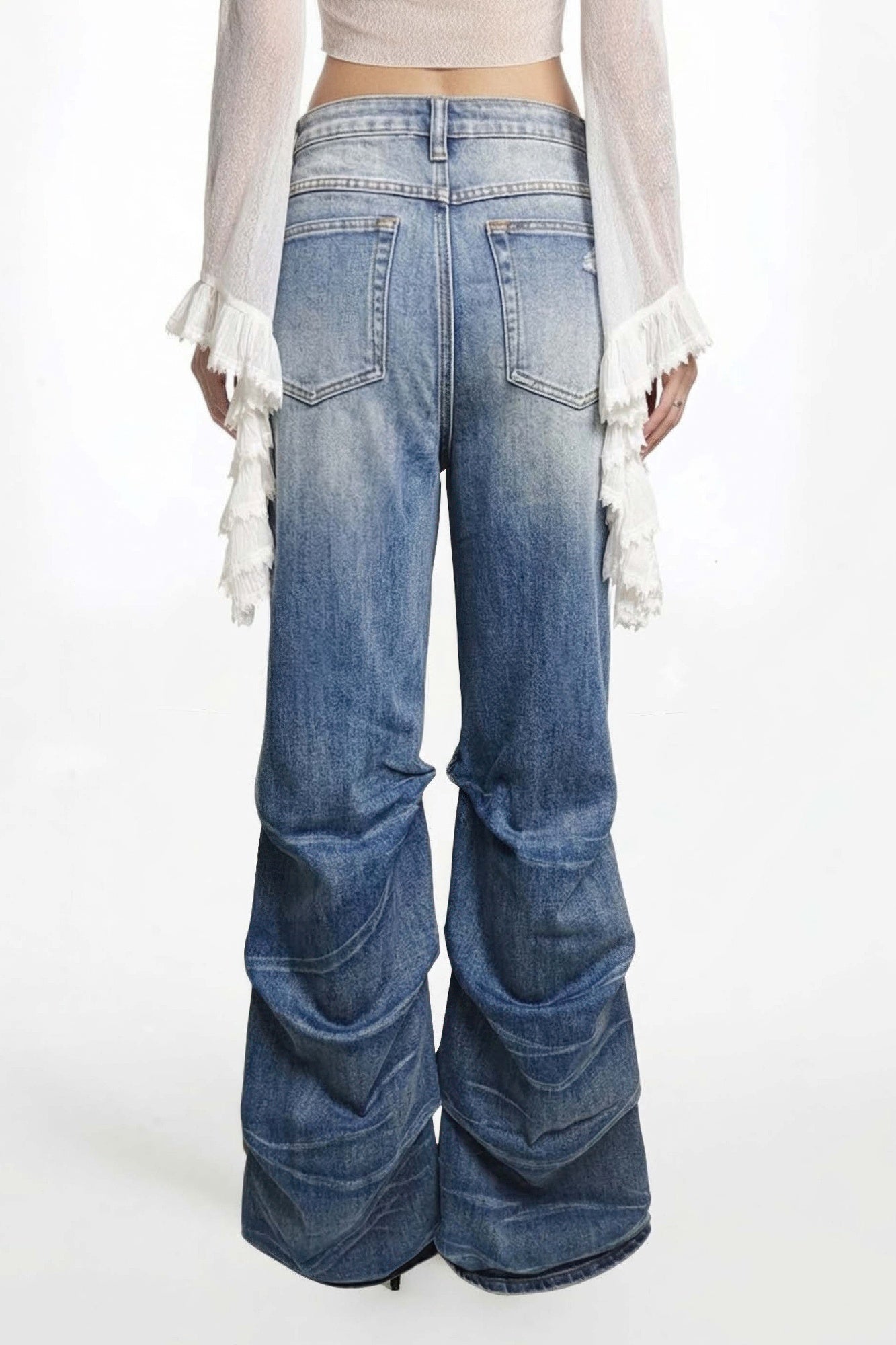 Riot Stack Destroyed Flare Jeans