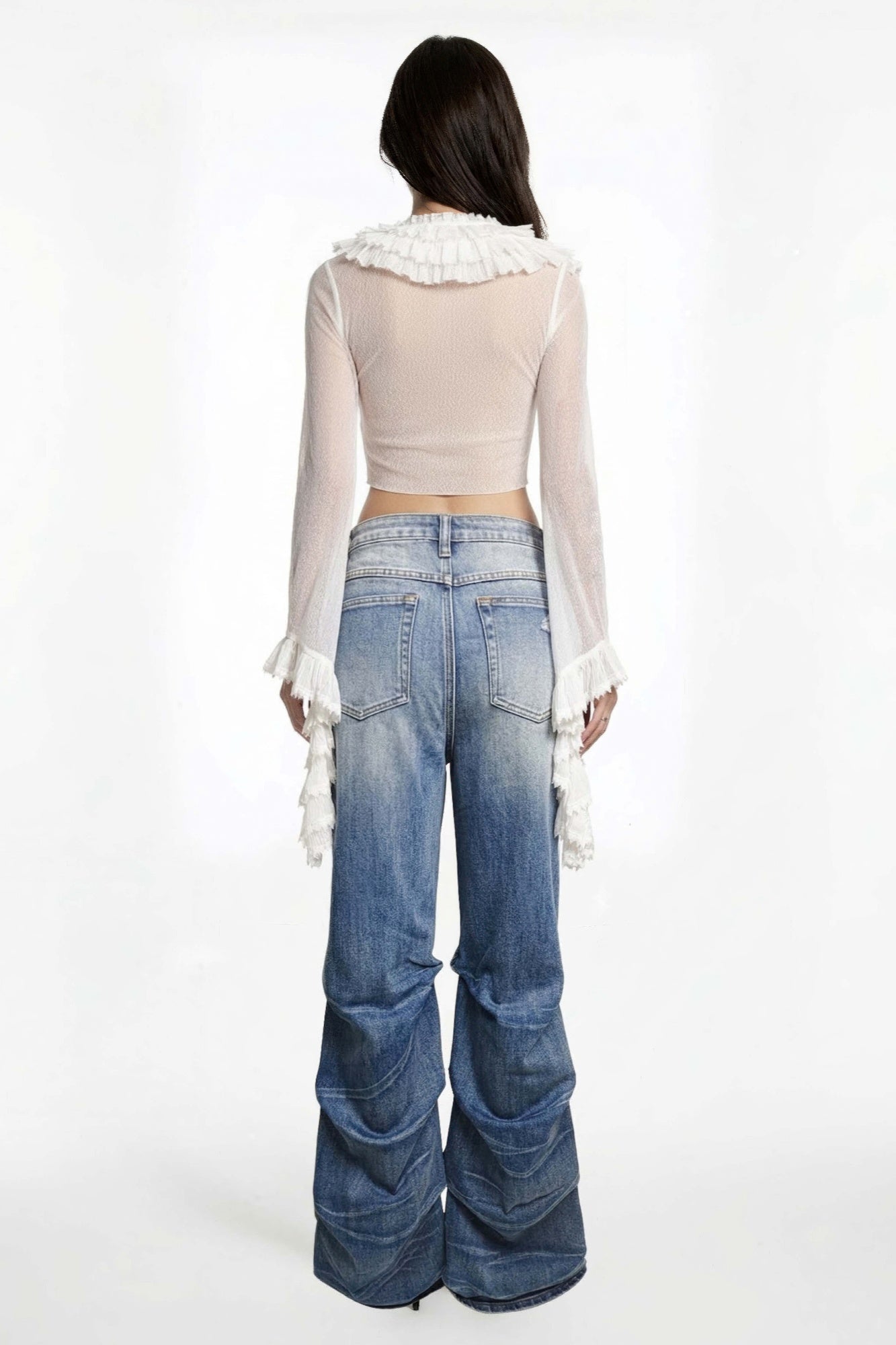 Riot Stack Destroyed Flare Jeans