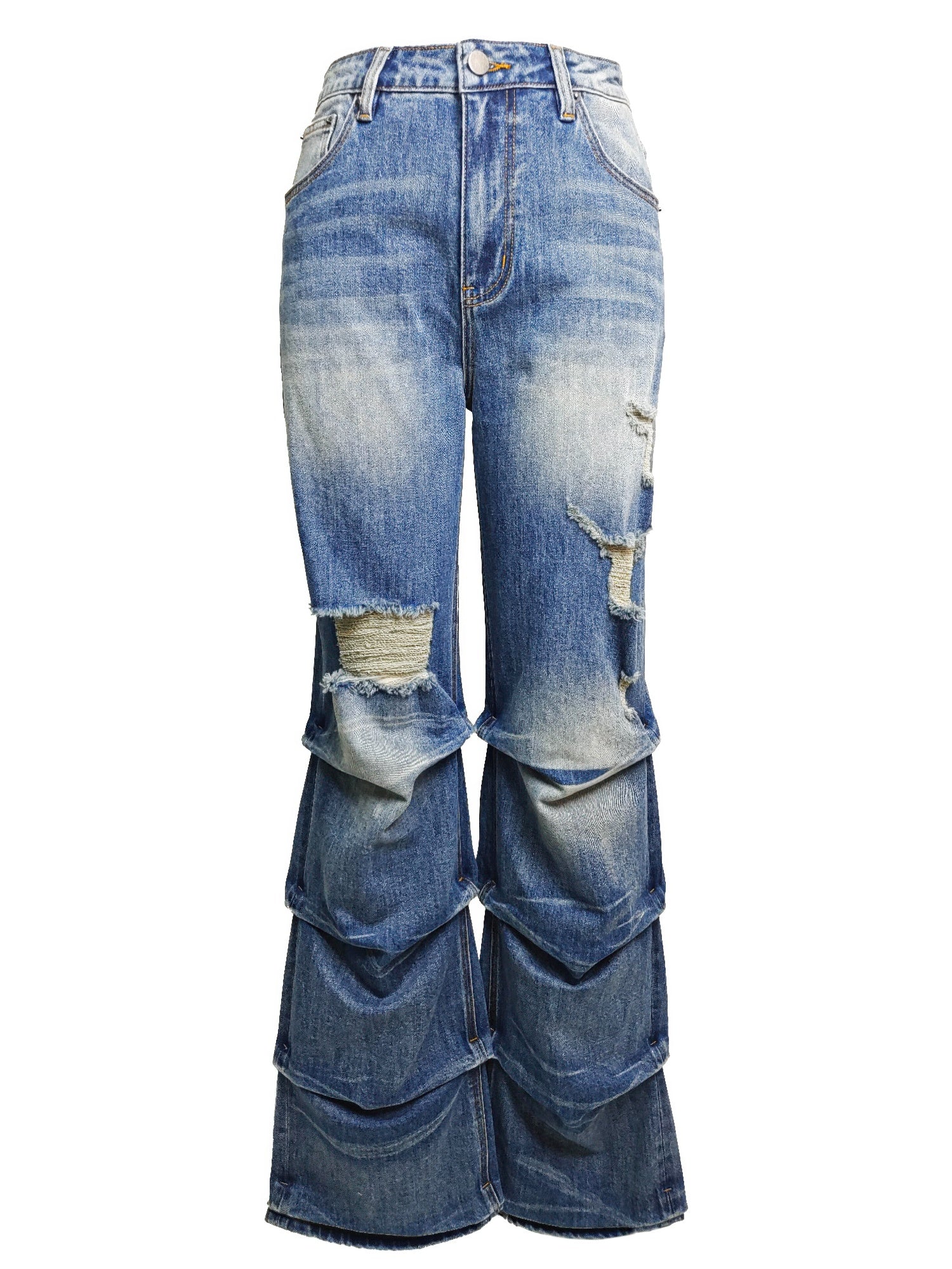 Riot Stack Destroyed Flare Jeans