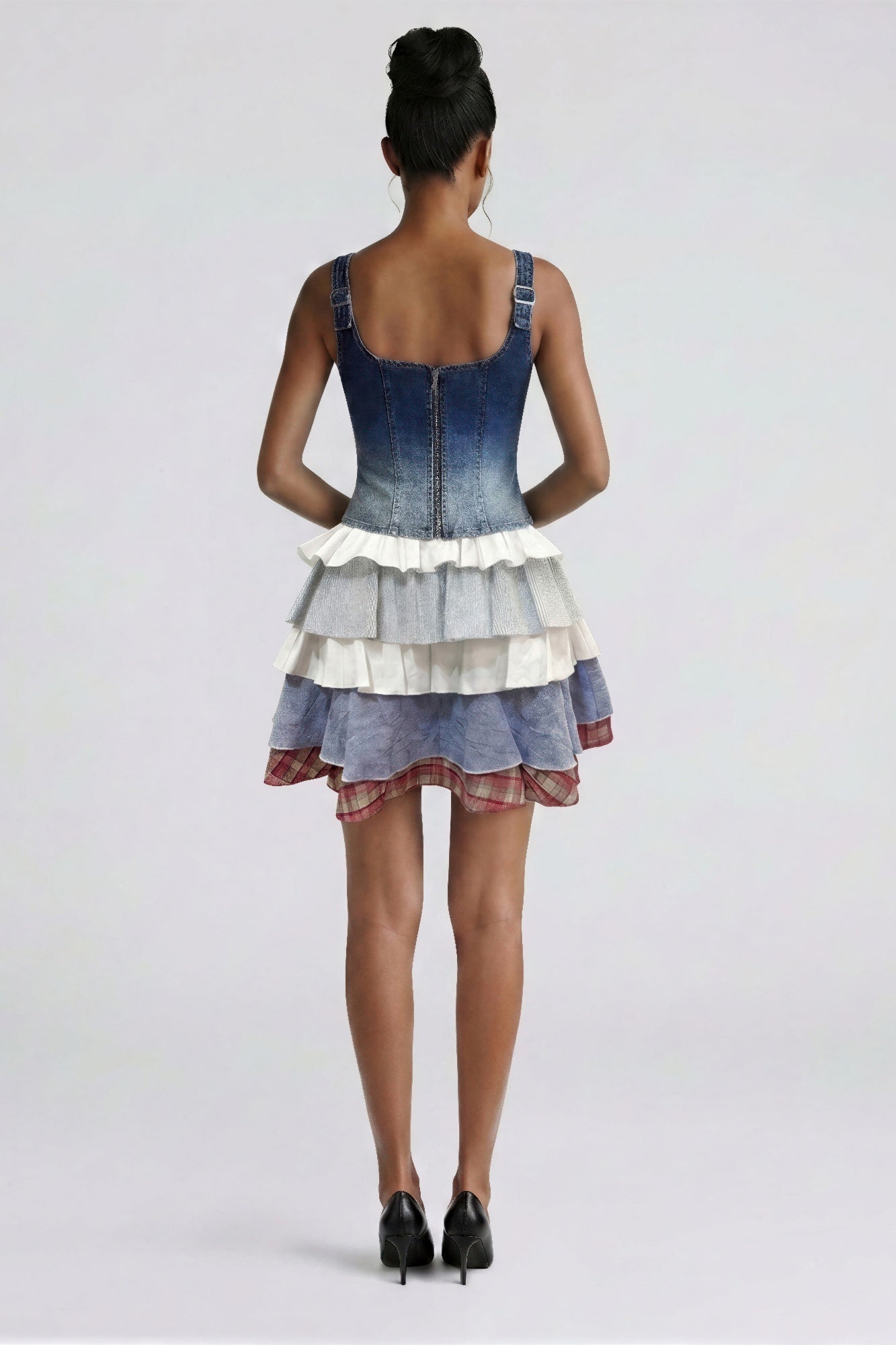 Rebel Stitch Lace-up Denim Corset Top