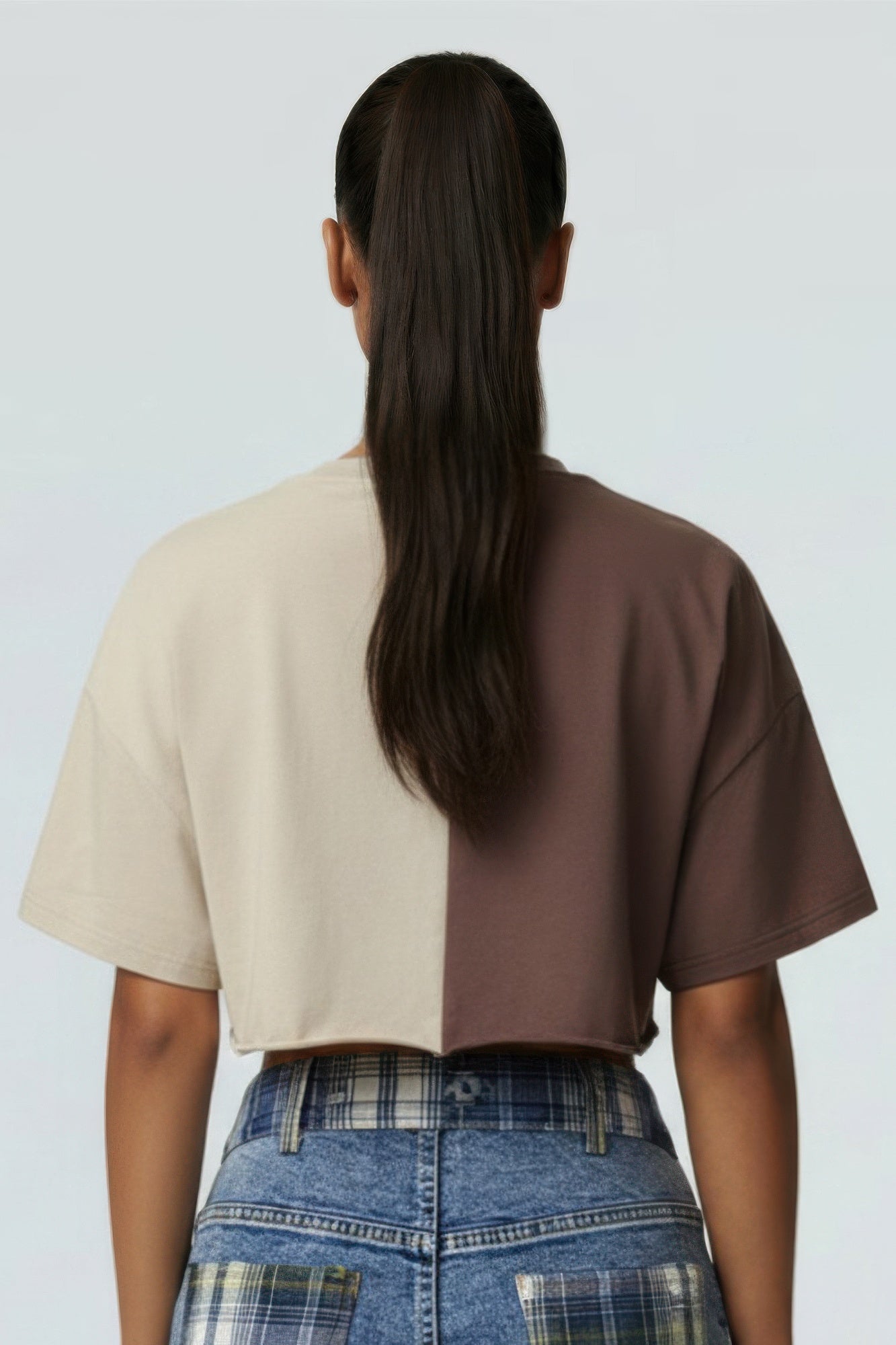 Split Graphic Crop Tee