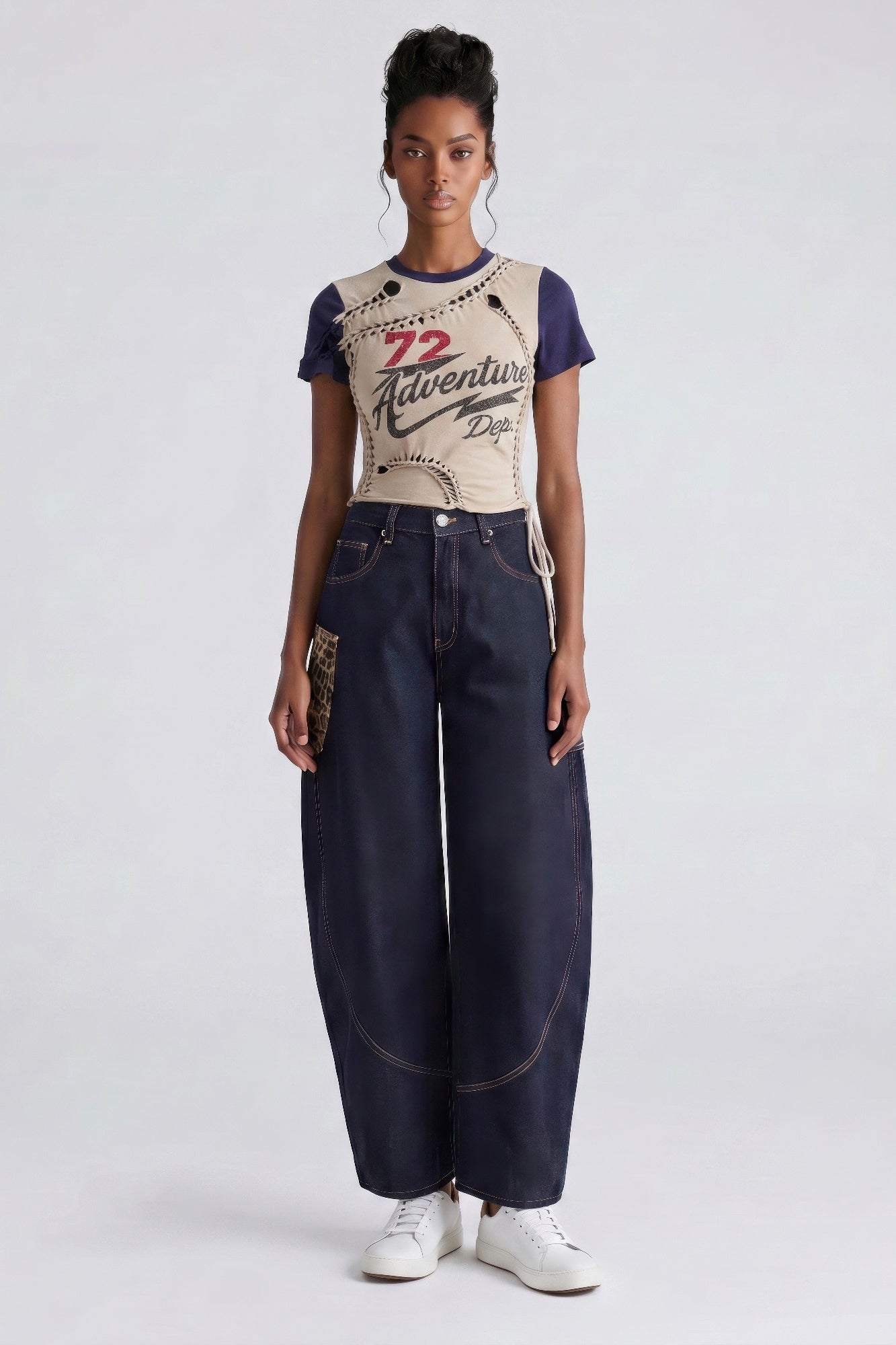 Varsity Renegade Lace-up Graphic Tee