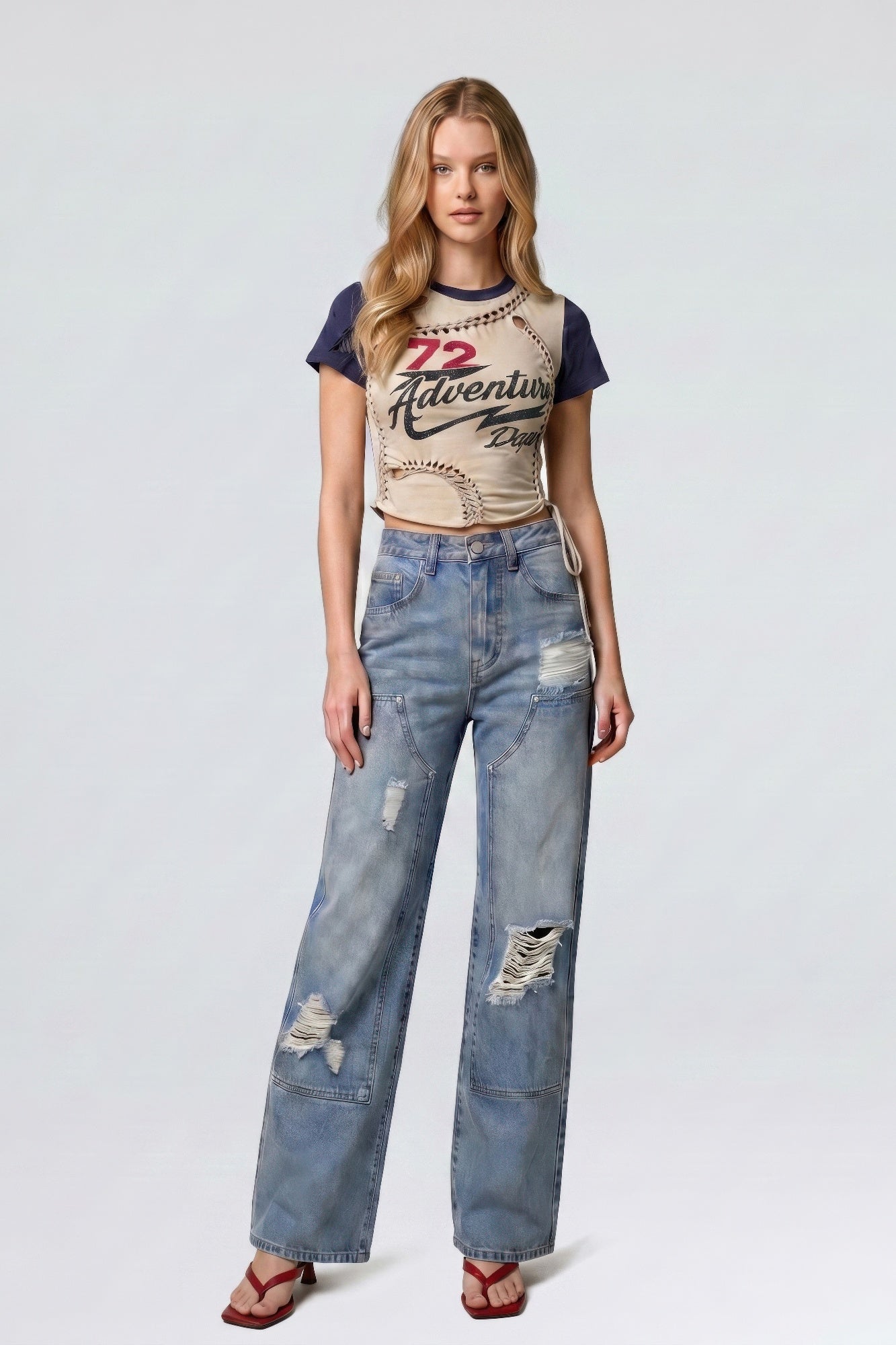 Varsity Renegade Lace-up Graphic Tee