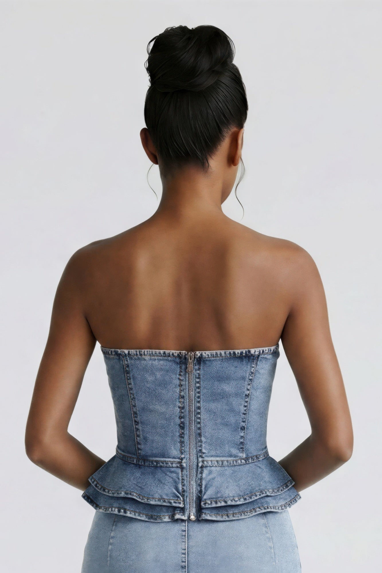 Rogue Cascade Denim Corset Top