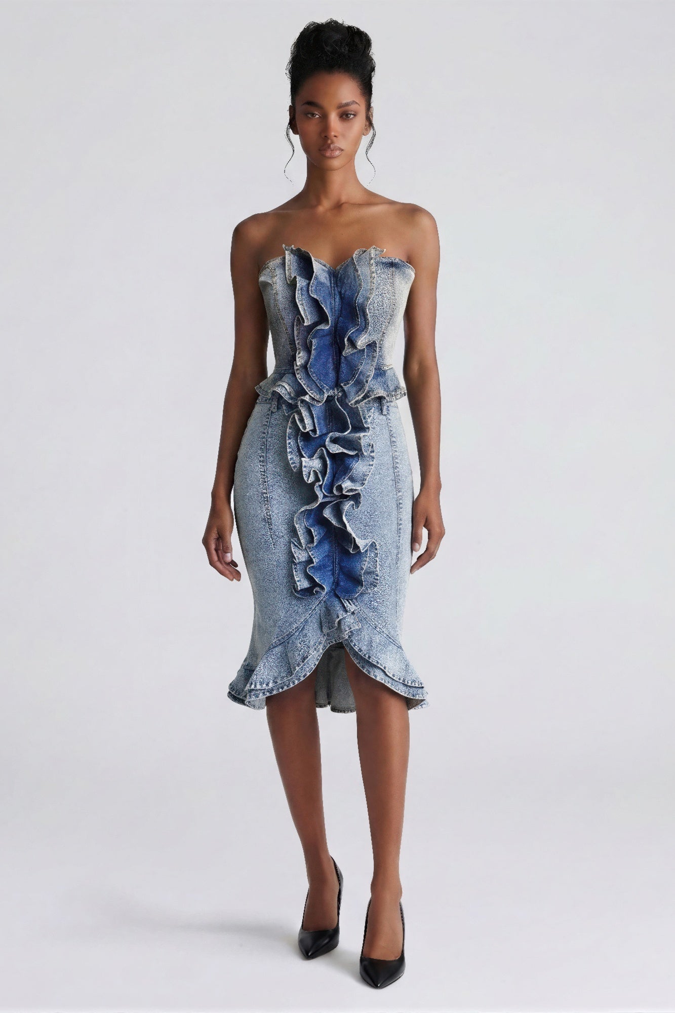 Rogue Cascade Denim Corset Top