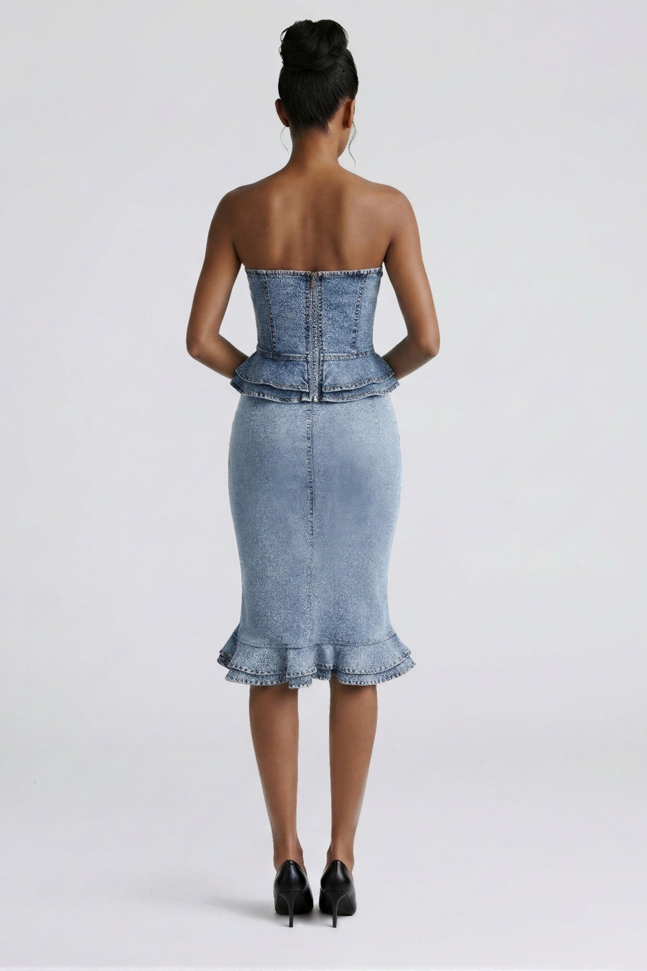 Rogue Cascade Denim Corset Top
